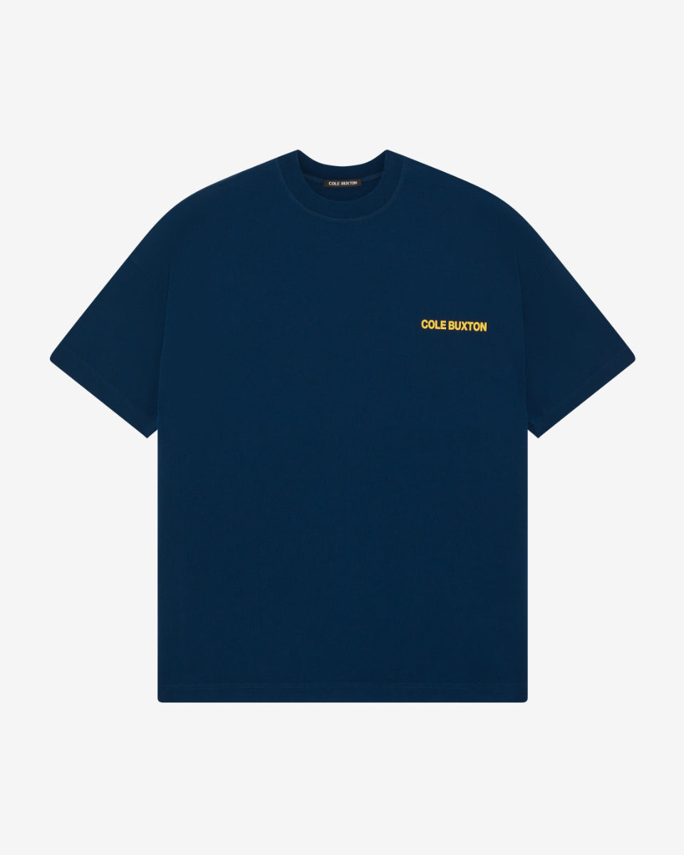 Cole Buxton | Cb Sportswear T-Shirt | Mens | Navy/Yellow