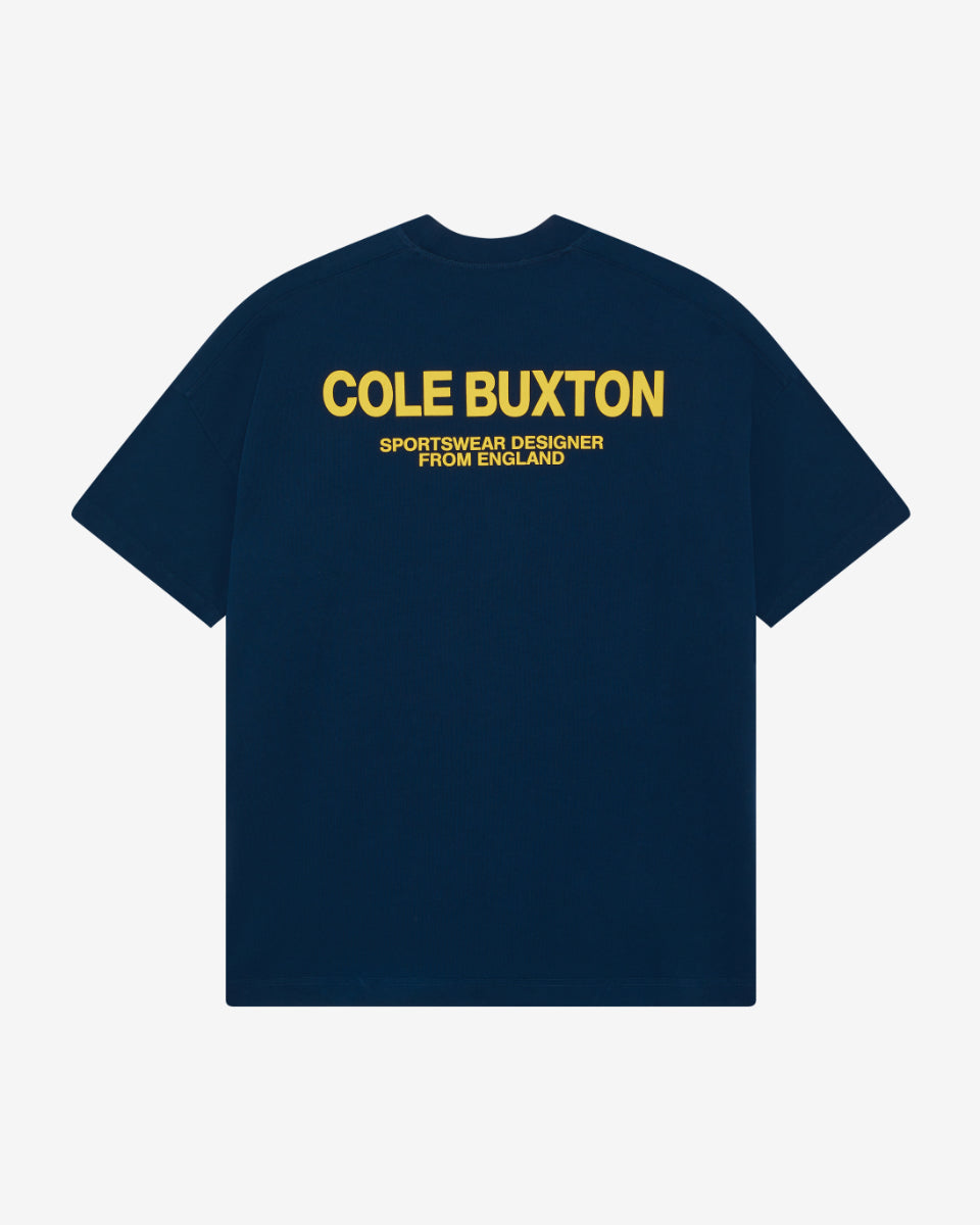 Cole Buxton | Cb Sportswear T-Shirt | Mens | Navy/Yellow
