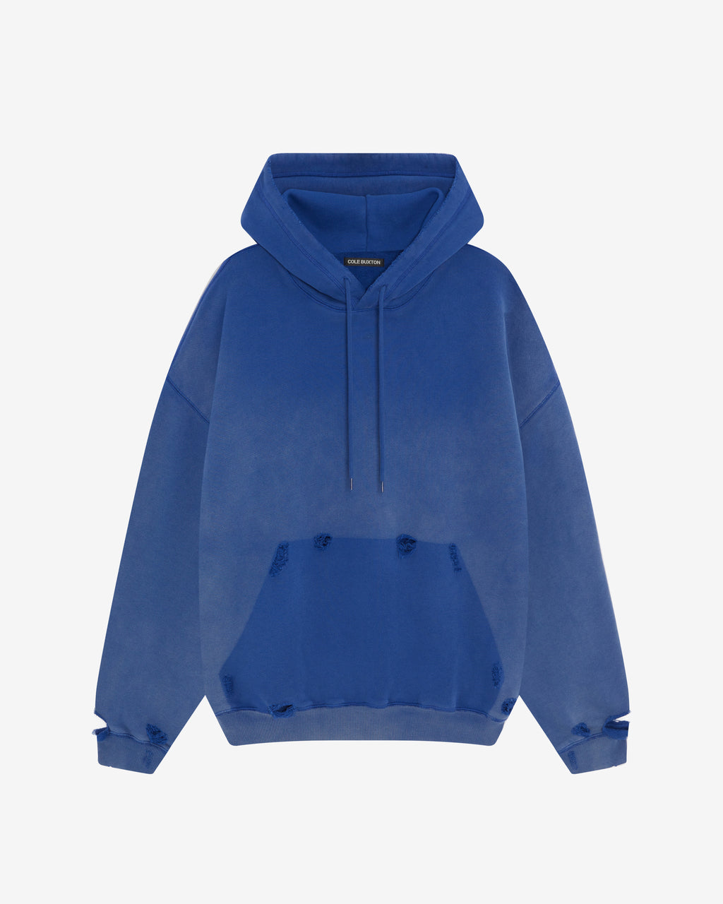 Cole Buxton | Pocket Fade Hoodie | Mens | Washed Cobalt Blue