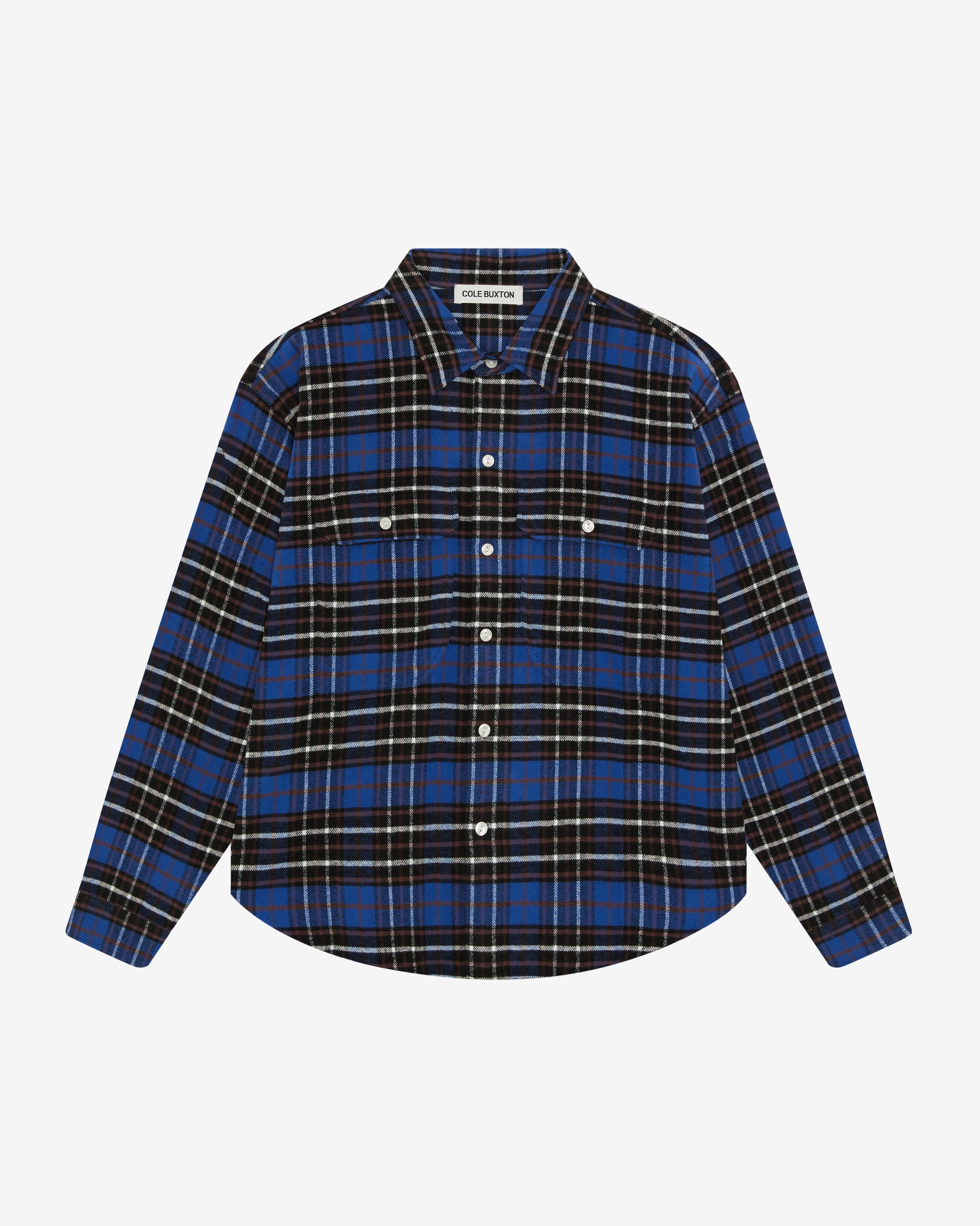 Cole Buxton | Aw24 Flannel Shirt | Mens | Blue/Black