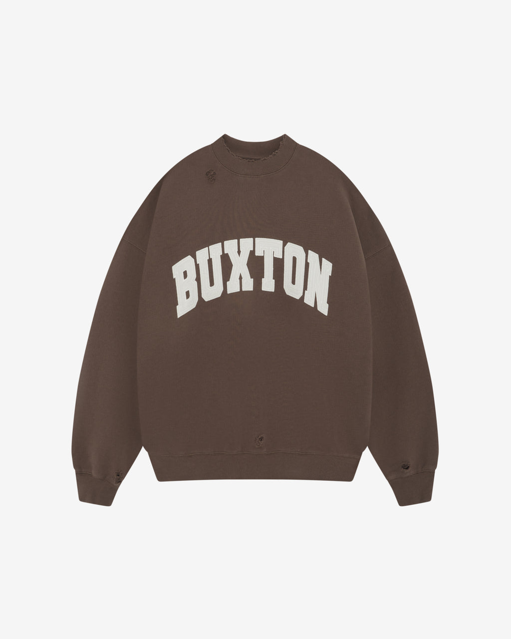Cole Buxton | Distressed Applique Sweatshirt | Mens | Brown