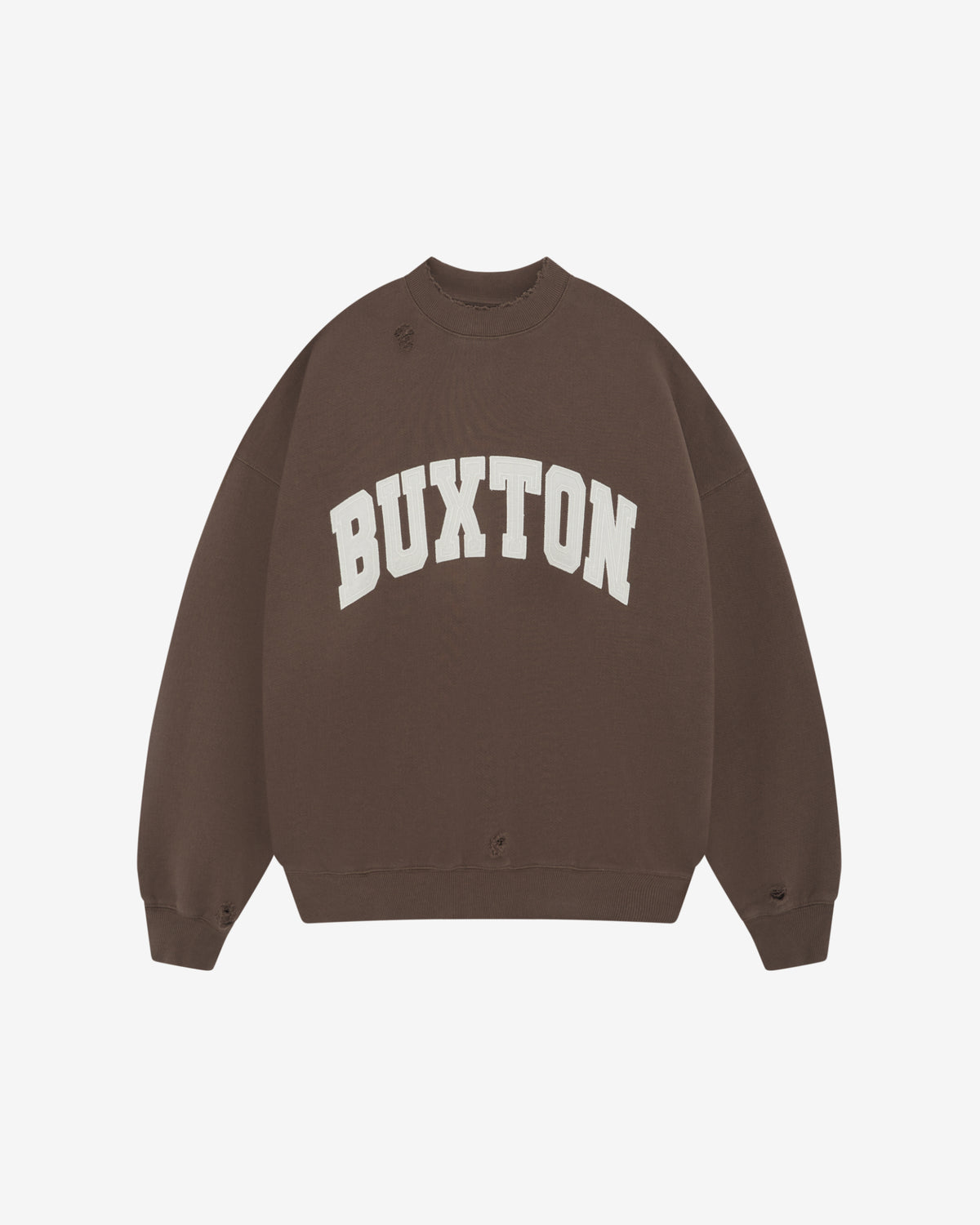 Cole Buxton | Distressed Applique Sweatshirt | Mens | Brown