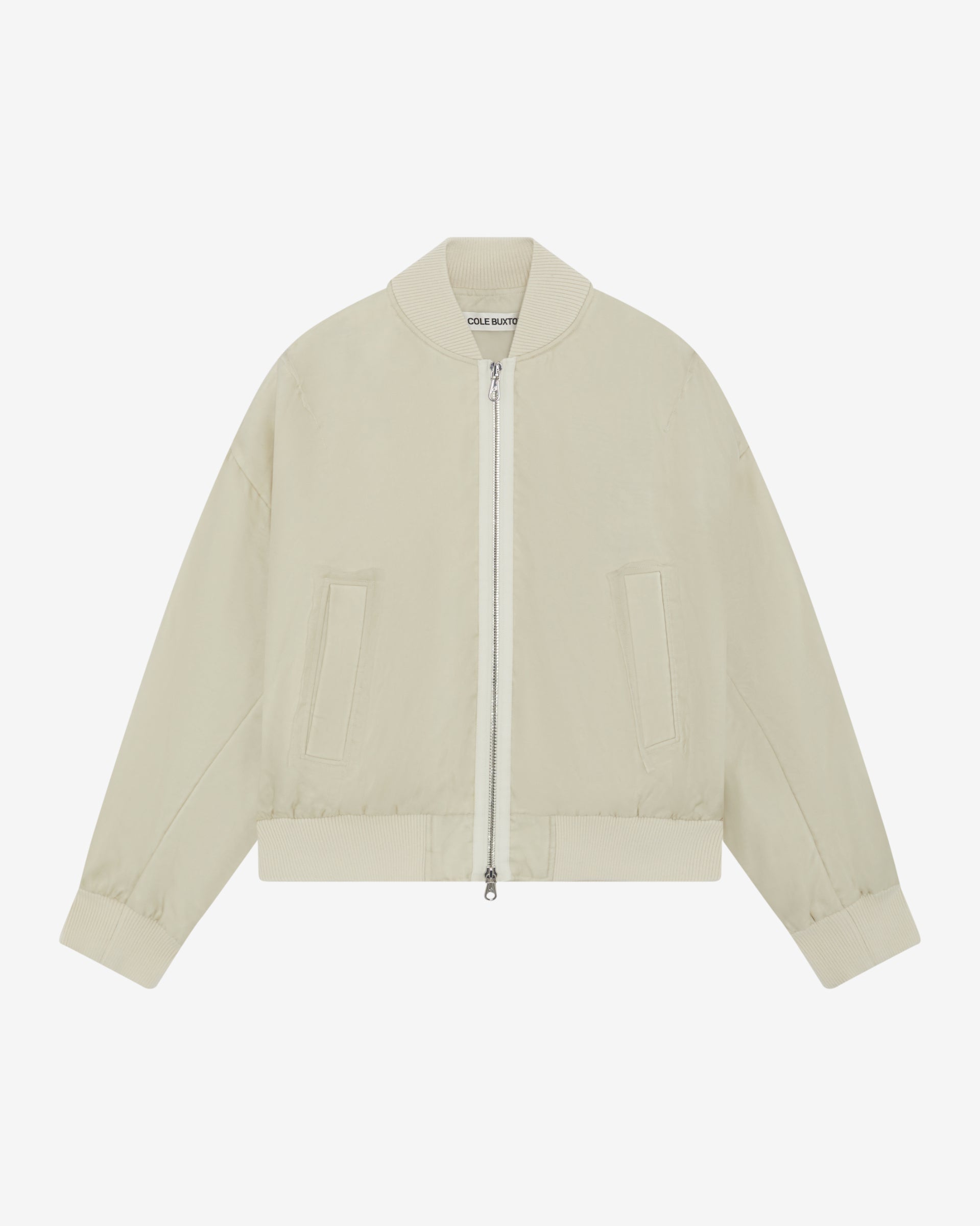 Cole Buxton | Layered Organza Bomber | Mens | Vintage White