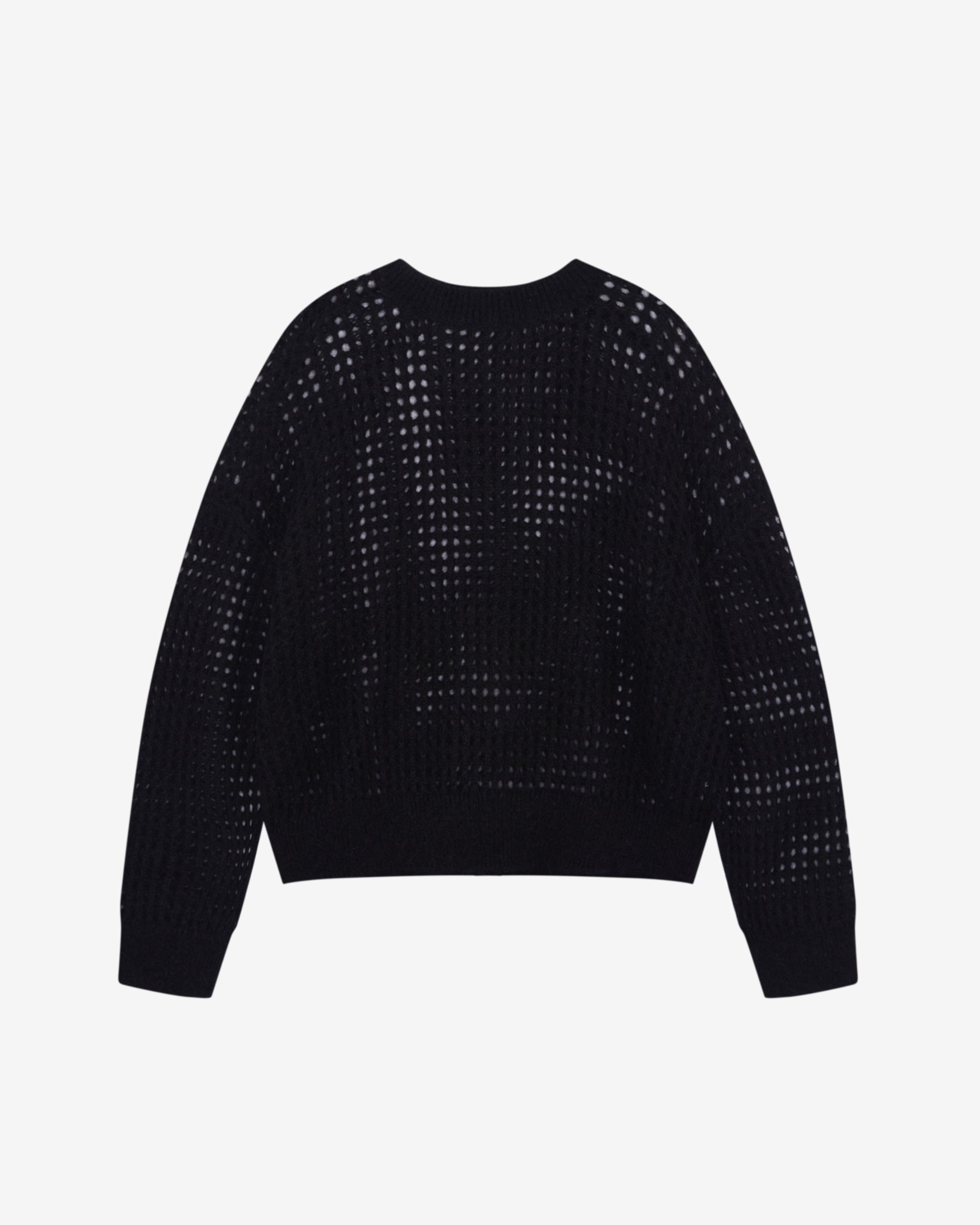 Cole Buxton | Open Weave Knit Sweatshirt | Mens | Black