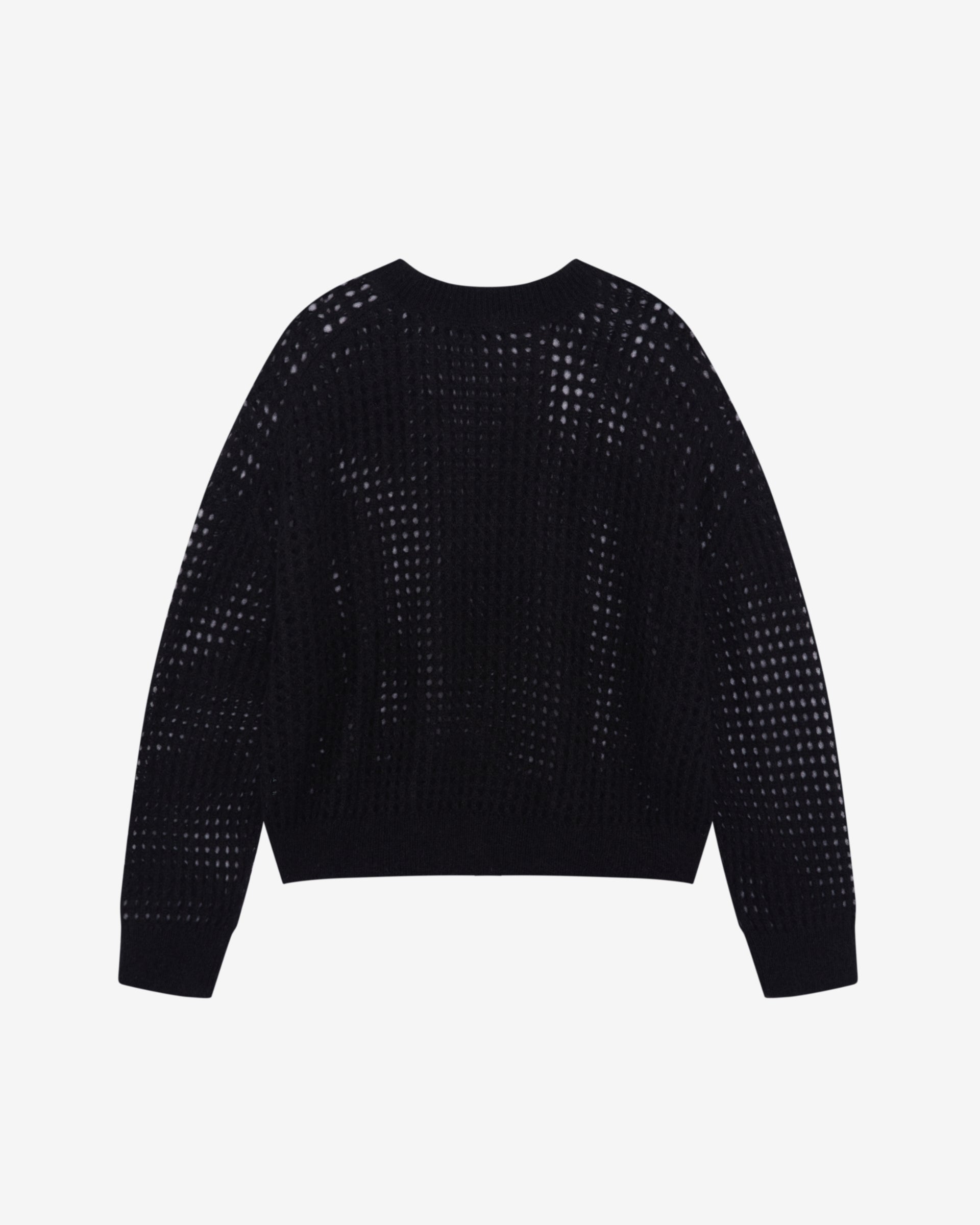 Cole Buxton | Open Weave Knit Sweatshirt | Mens | Black