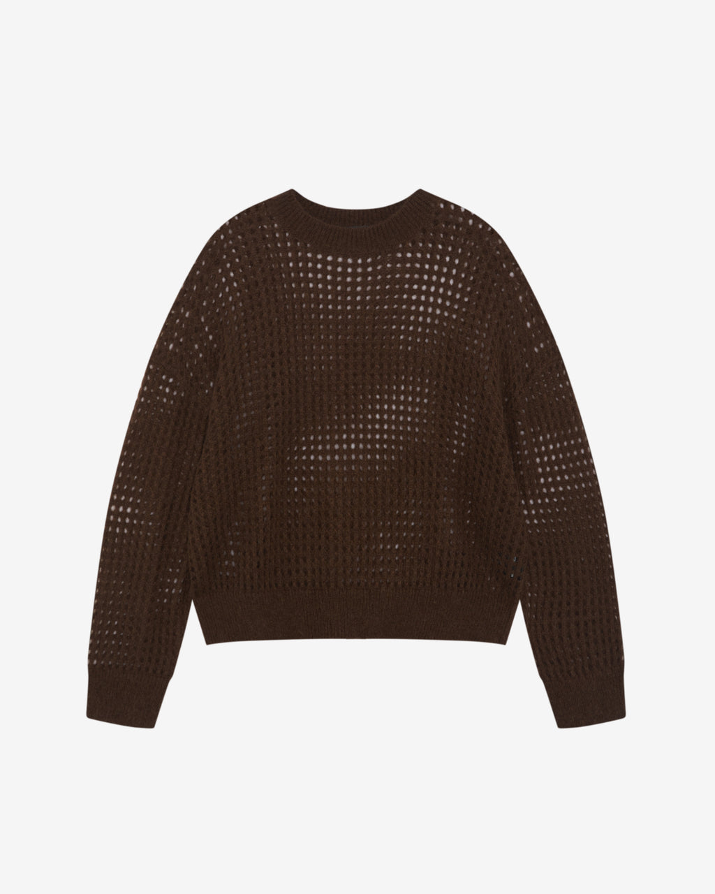Cole Buxton | Open Weave Knit Sweatshirt | Mens | Brown