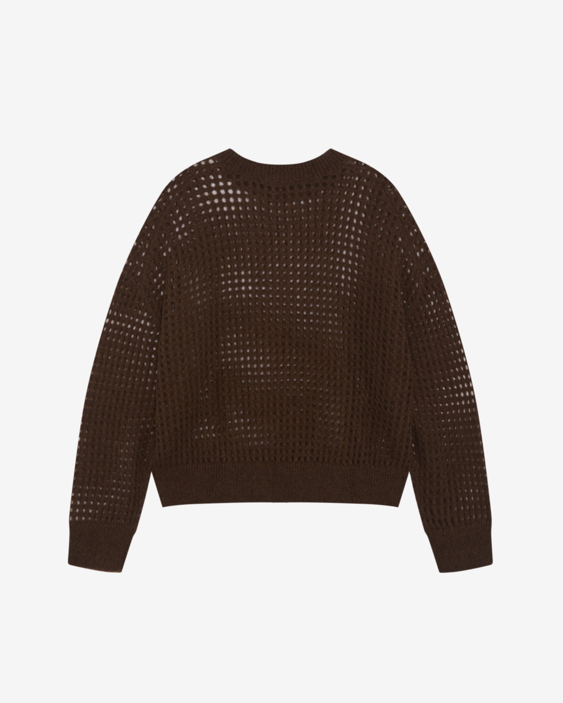 Cole Buxton | Open Weave Knit Sweatshirt | Mens | Brown