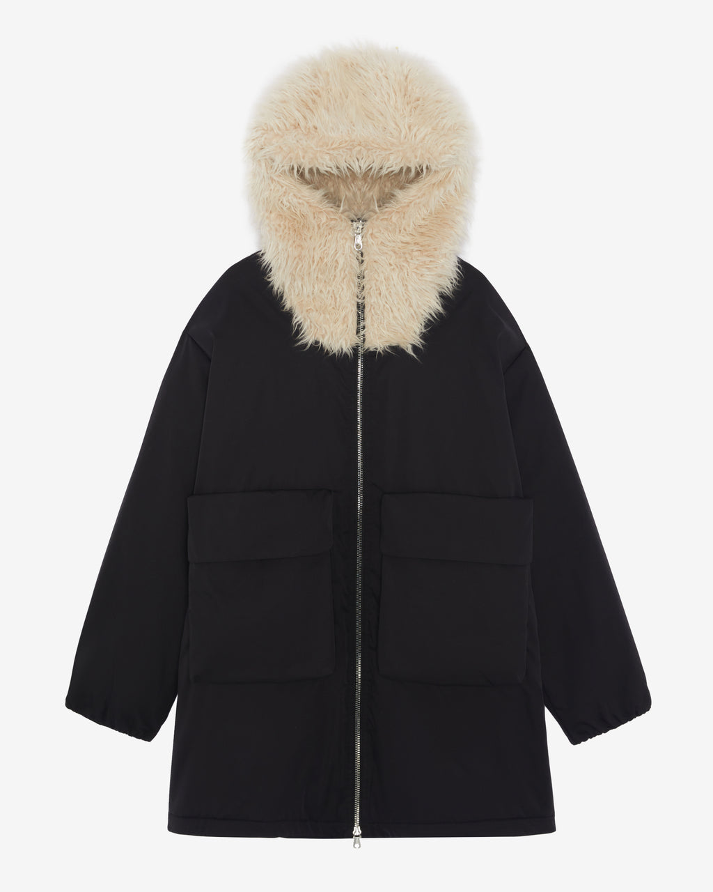 Cole Buxton | Wool Hooded Parka | Mens | Black