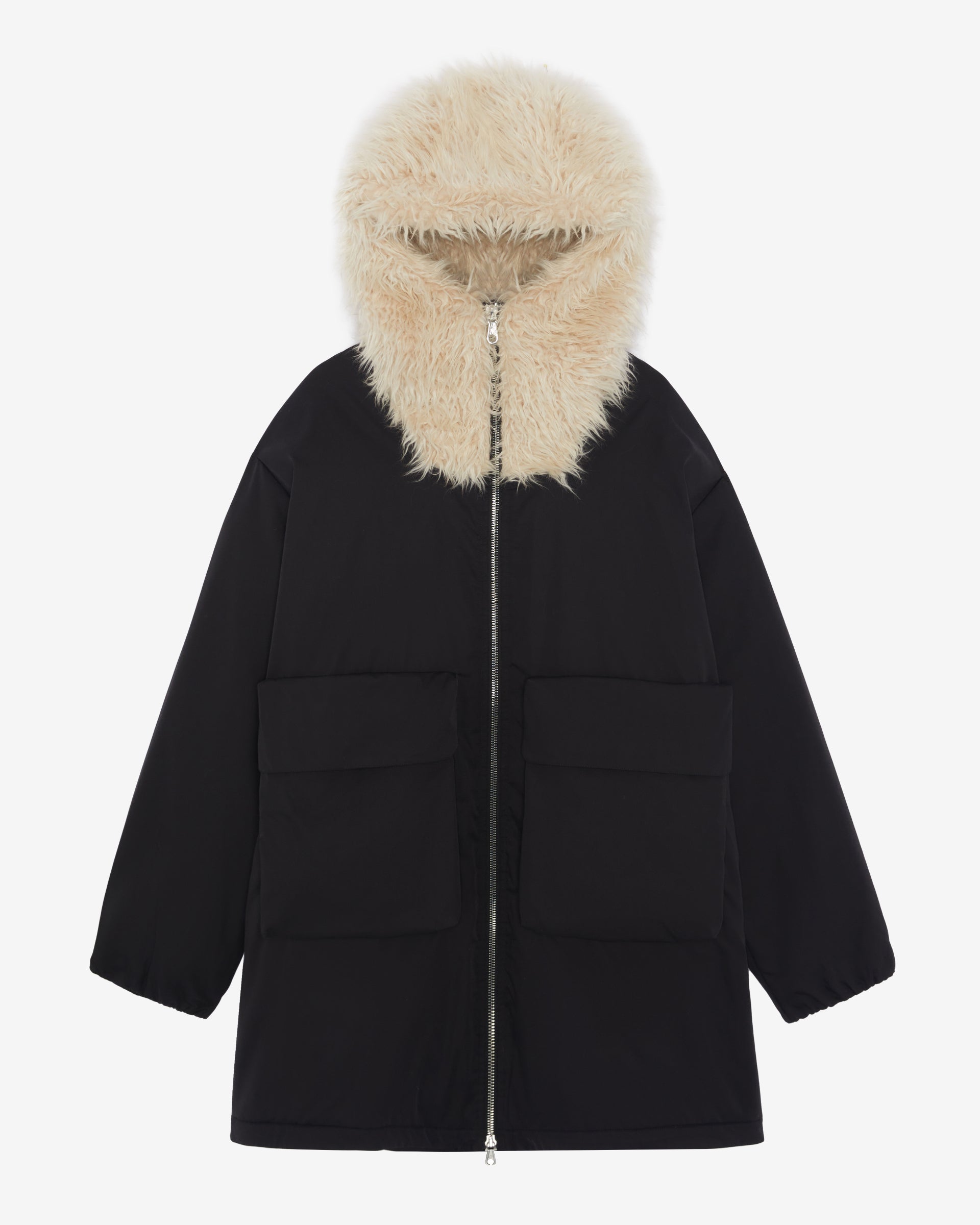 Cole Buxton | Wool Hooded Parka | Mens | Black
