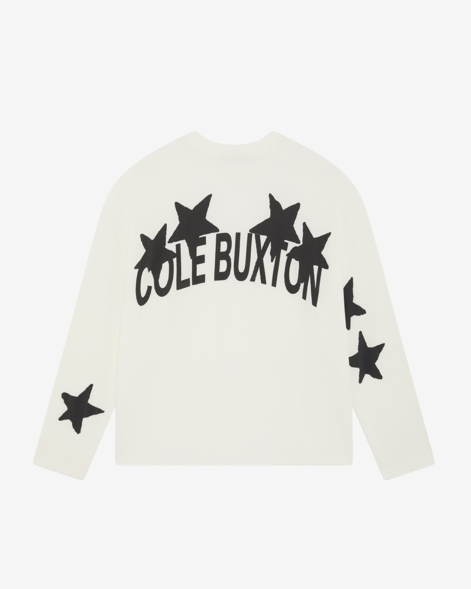 Cole Buxton | Waffle Painted Star Long Sleeve T-Shirt | Mens | Vintage White