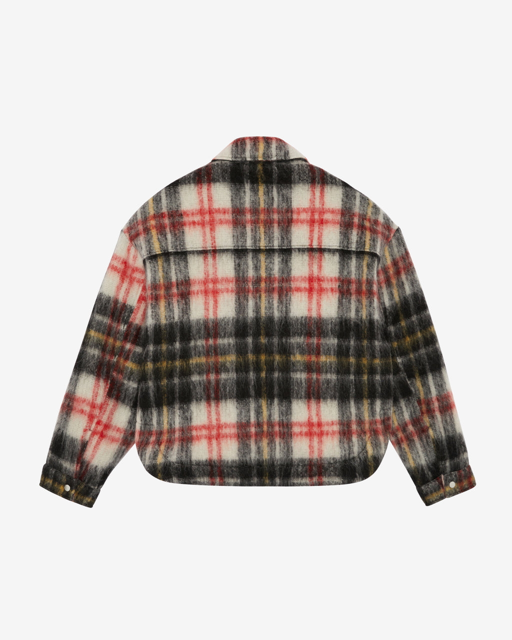 Cole Buxton | Wool Zipped Overshirt | Mens | Red/Black