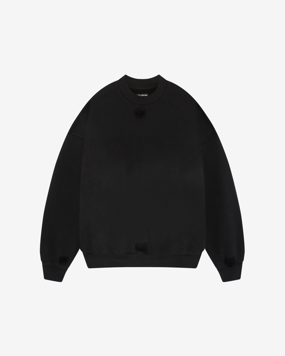 Cole Buxton | Distressed Sweatshirt | Mens | Washed Black