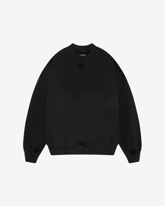 Cole Buxton | Distressed Sweatshirt | Mens | Washed Black
