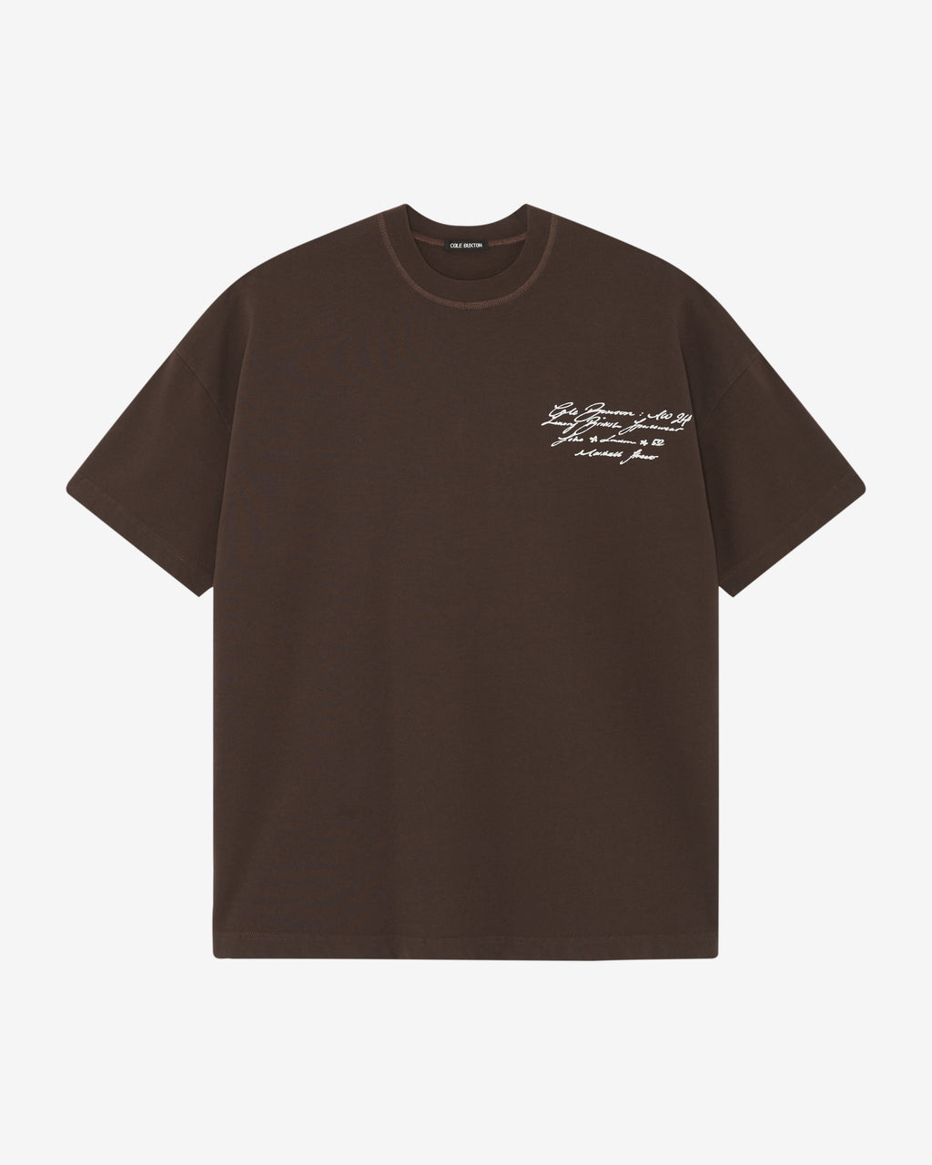 Cole Buxton | Script T-Shirt | Mens | Brown