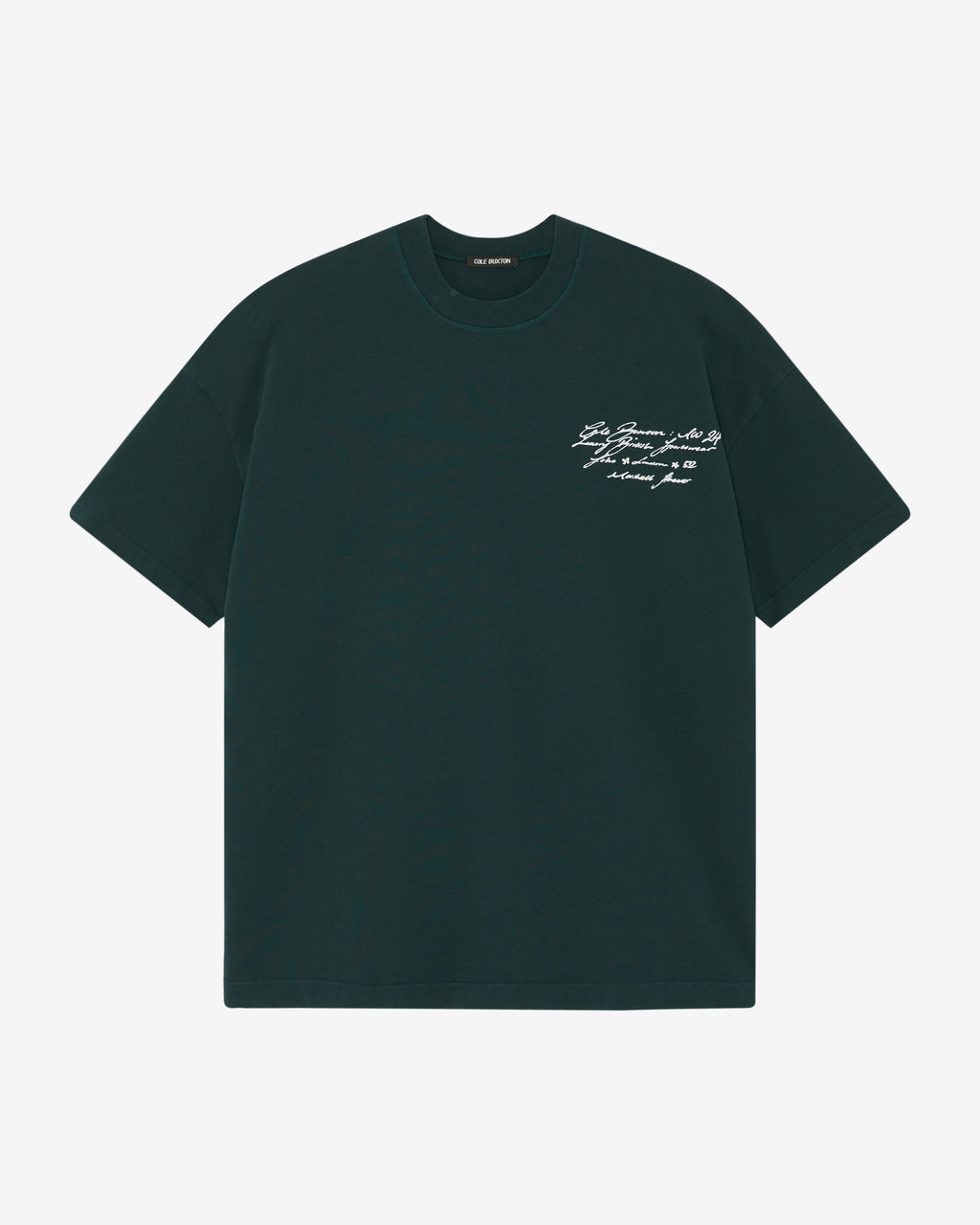 Cole Buxton | Script T-Shirt | Mens | Forest Green