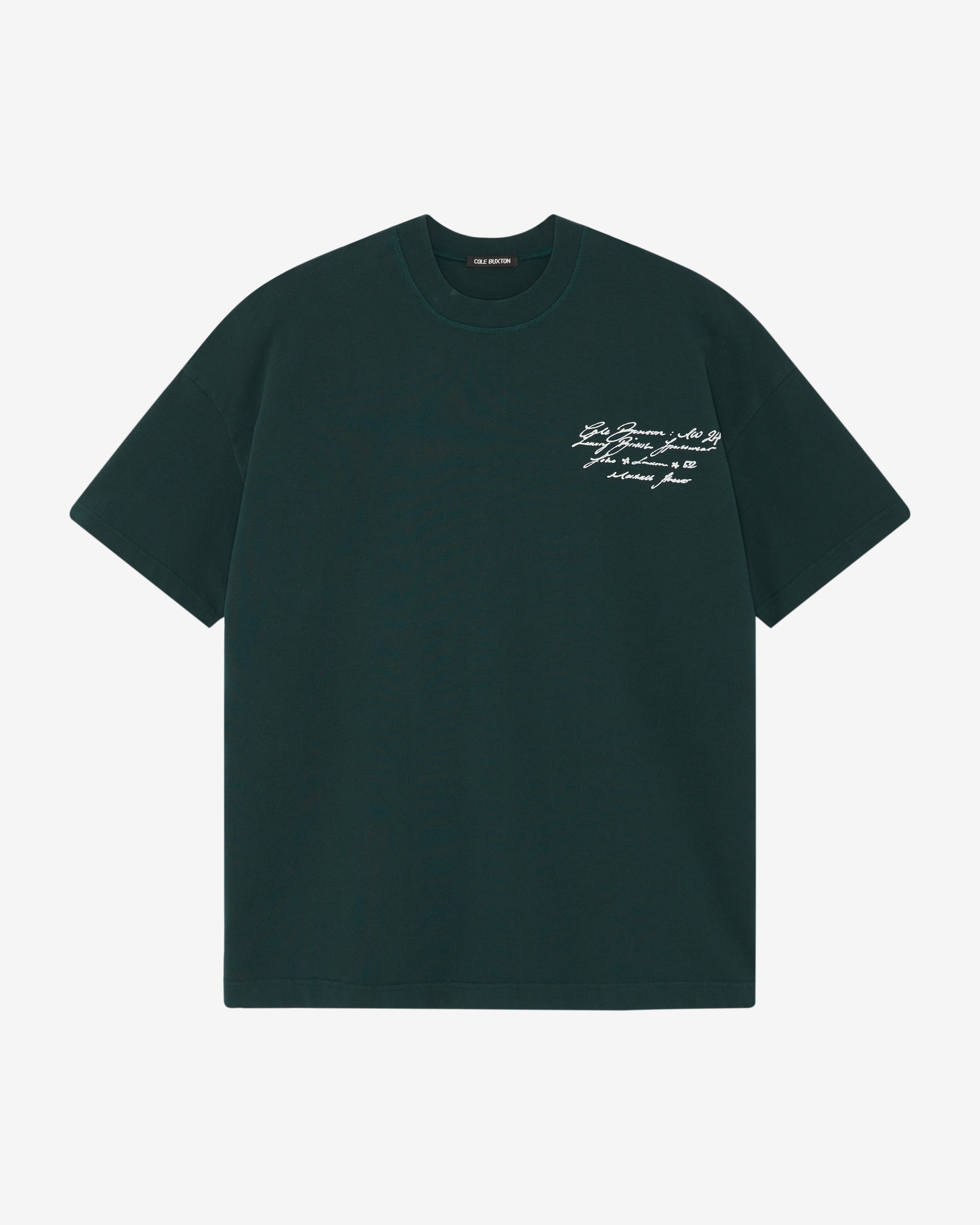 Cole Buxton | Script T-Shirt | Mens | Forest Green