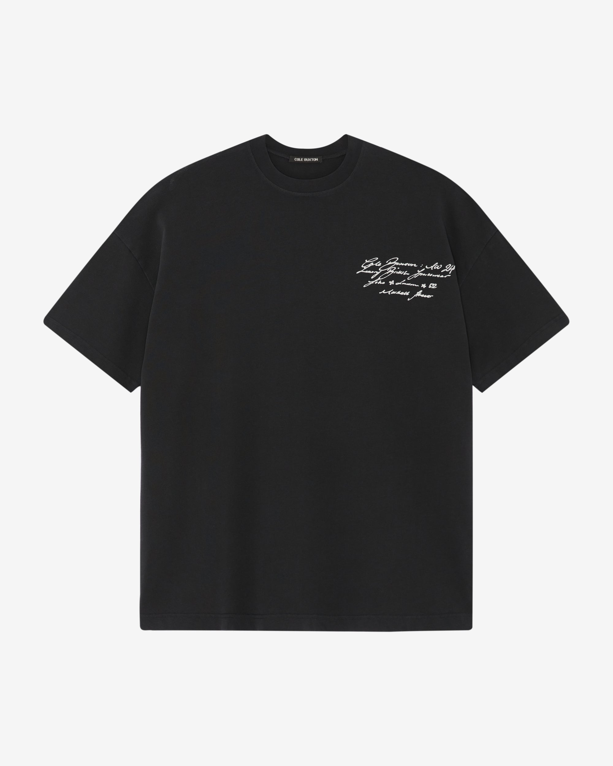 Cole Buxton | Script T-Shirt | Mens | Vintage Black