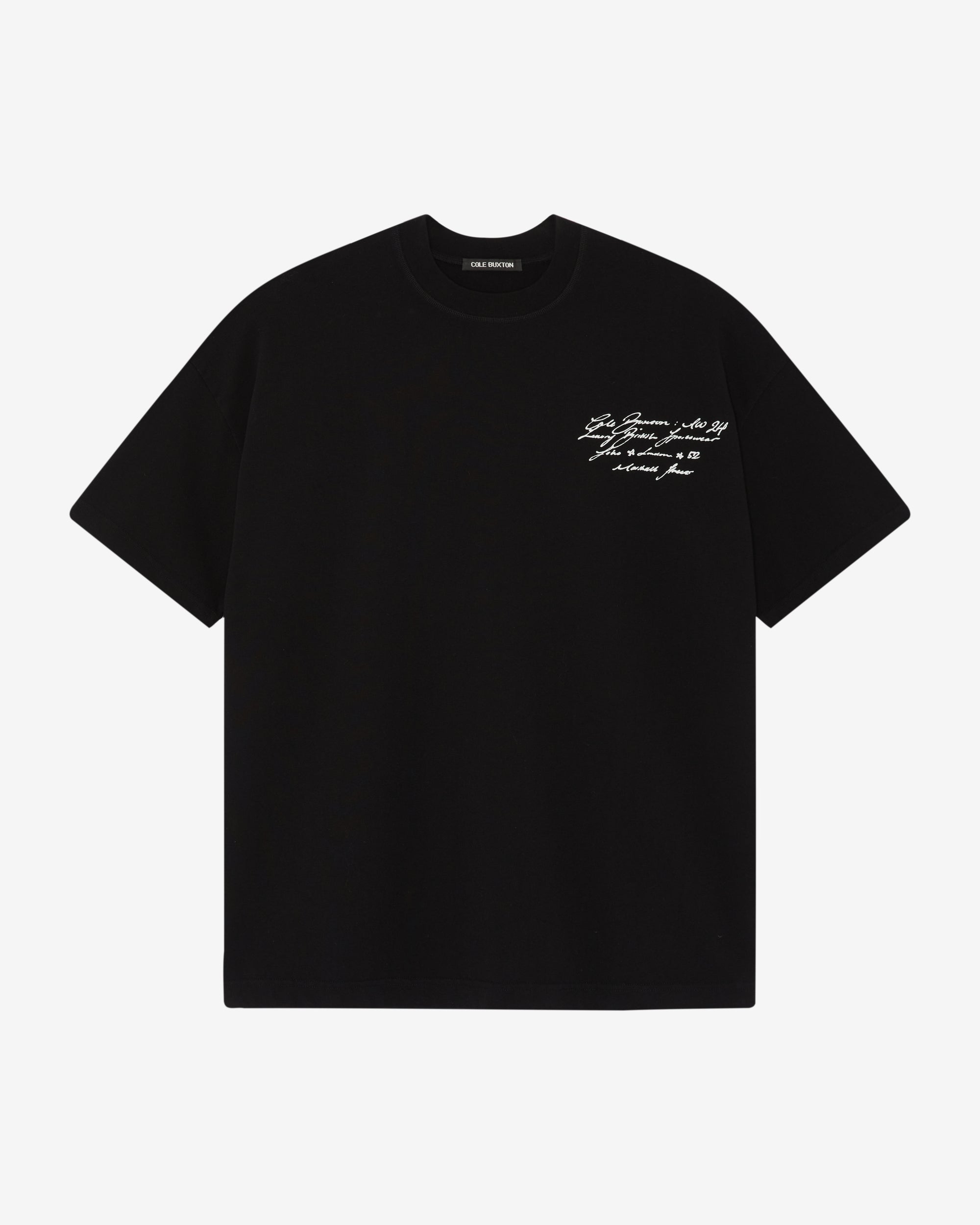 Cole Buxton | Script T-Shirt | Mens | Black