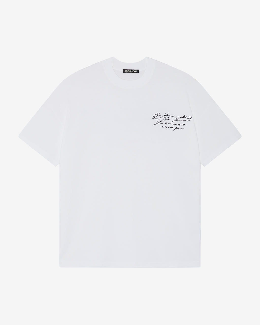 Cole Buxton | Script T-Shirt | Mens | White