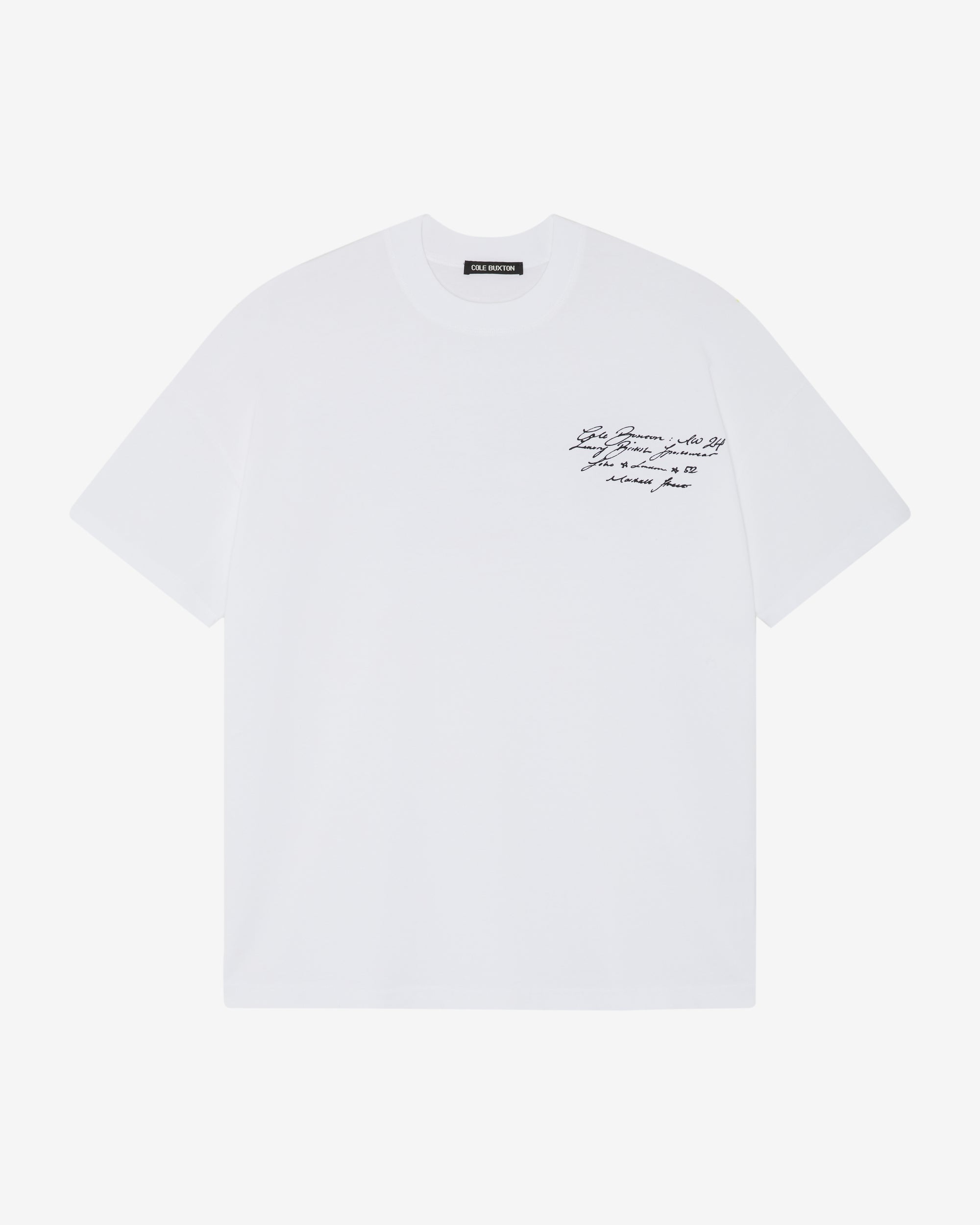 Cole Buxton | Script T-Shirt | Mens | White