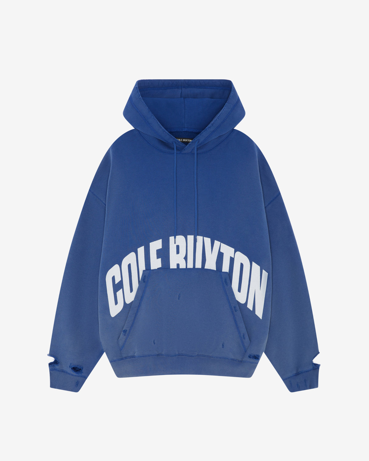 Cole Buxton | Arch Logo Hoodie | Mens | Washed Cobalt Blue