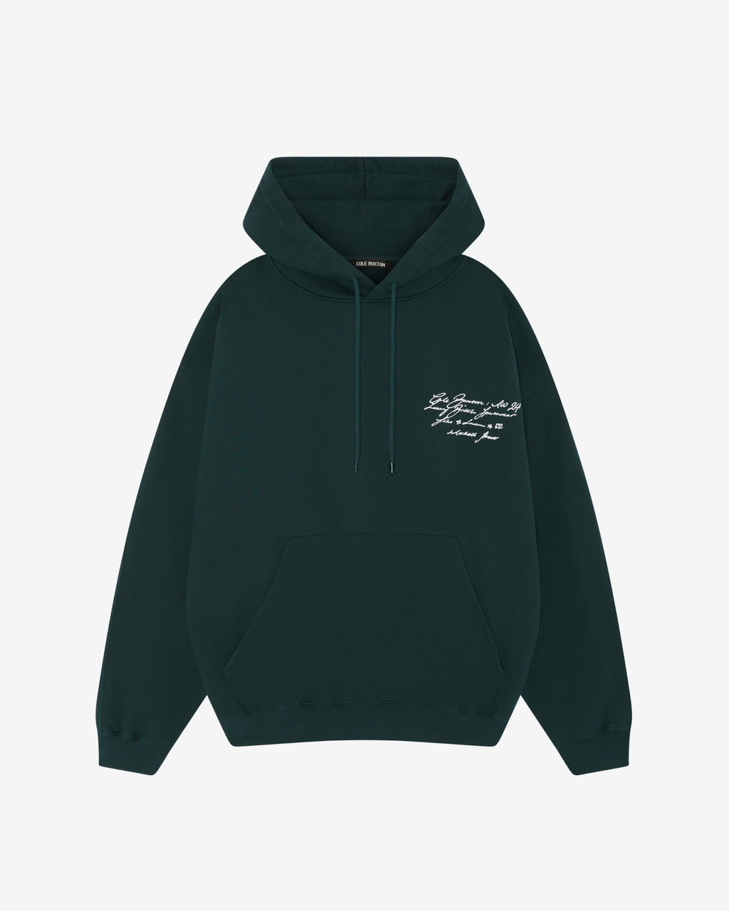 Cole Buxton | Script Hoodie | Mens | Forest Green