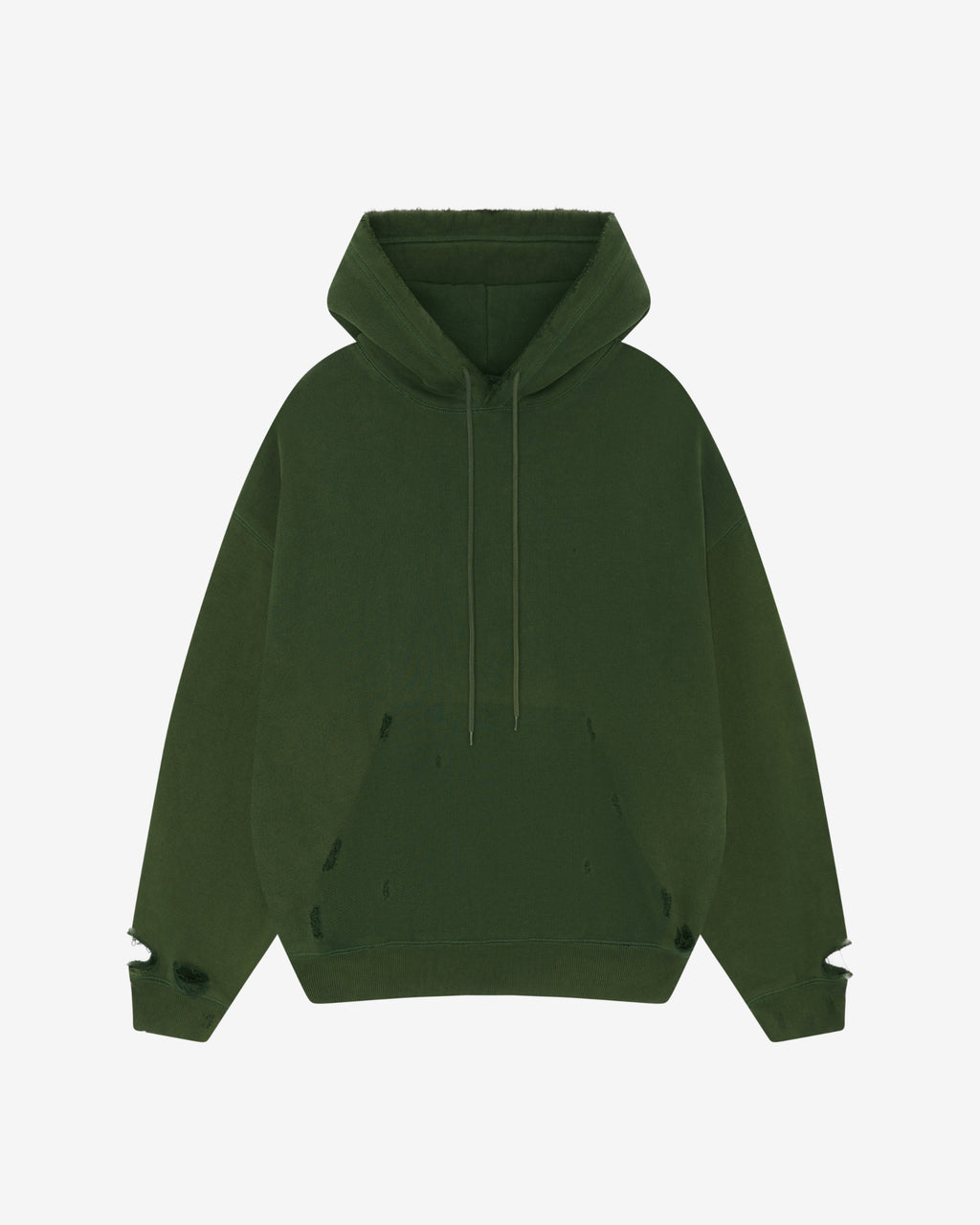 Cole Buxton | Distressed Hoodie | Mens | Washed Forest Green