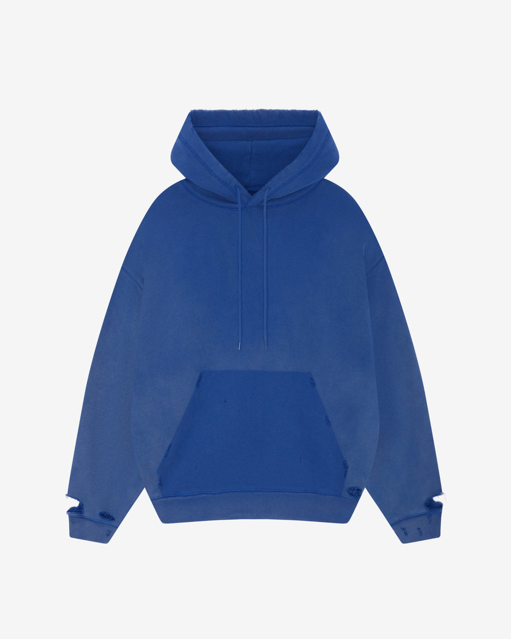 Cole Buxton | Distressed Hoodie | Mens | Washed Cobalt Blue