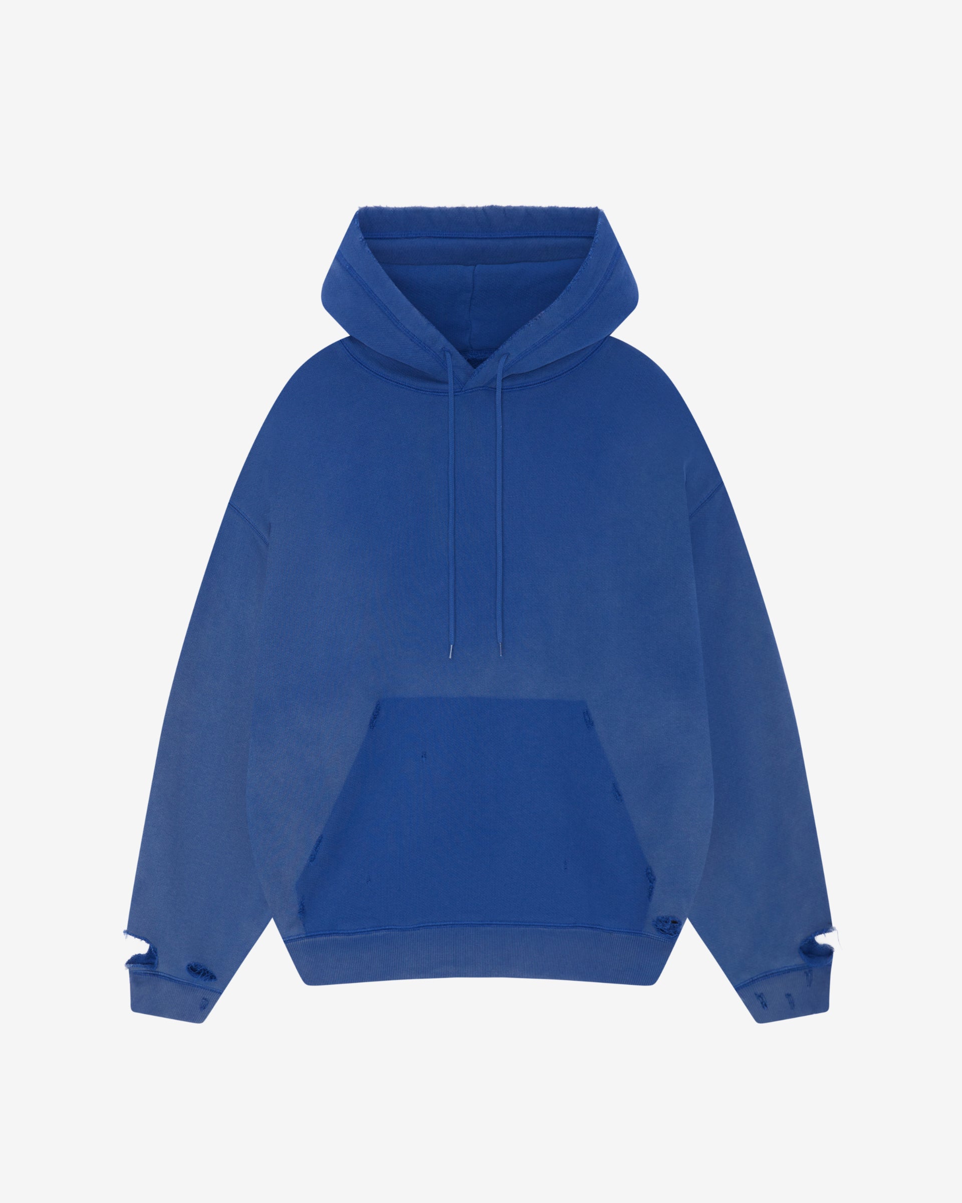 Cole Buxton | Distressed Hoodie | Mens | Washed Cobalt Blue