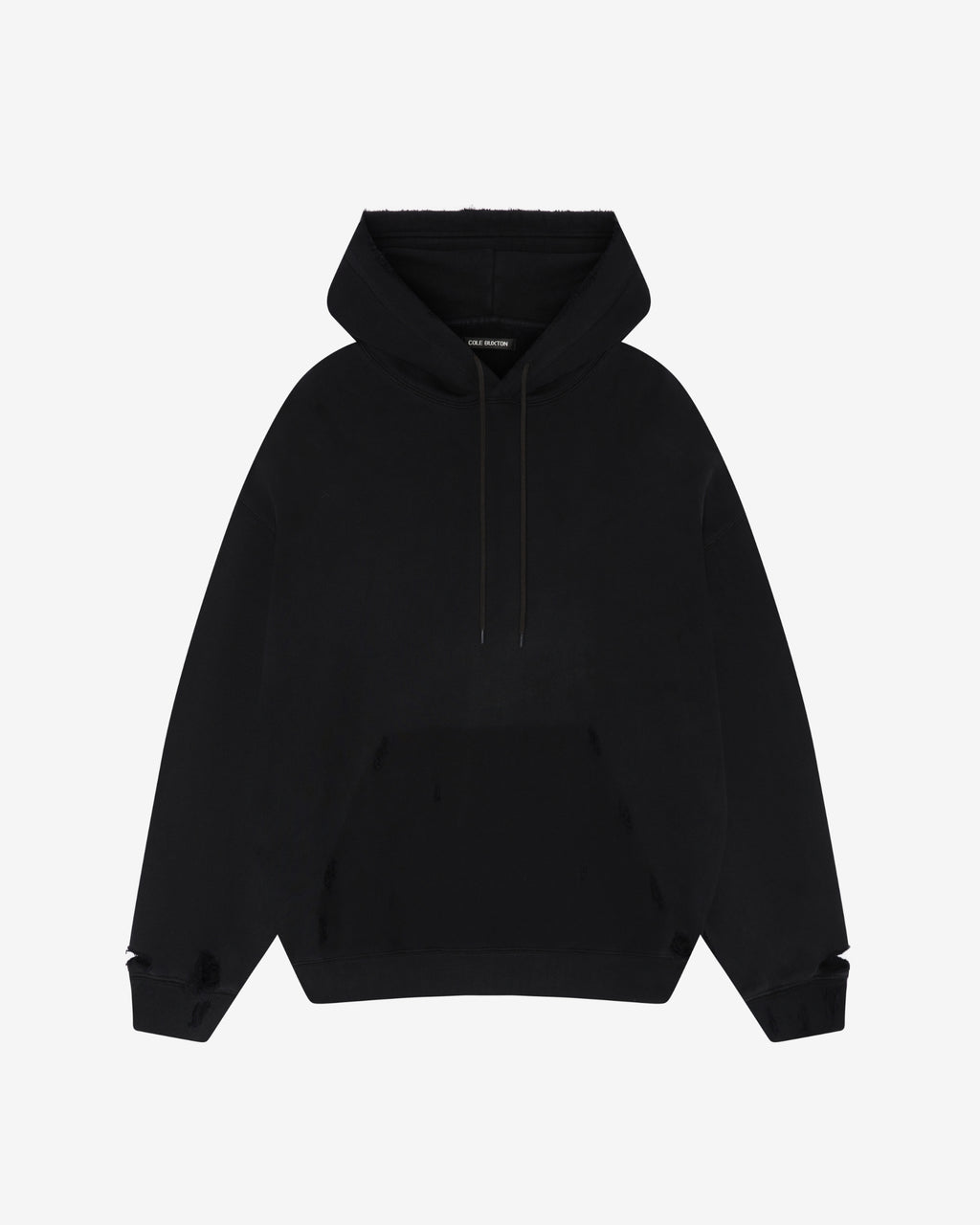 Cole Buxton | Distressed Hoodie | Mens | Washed Black