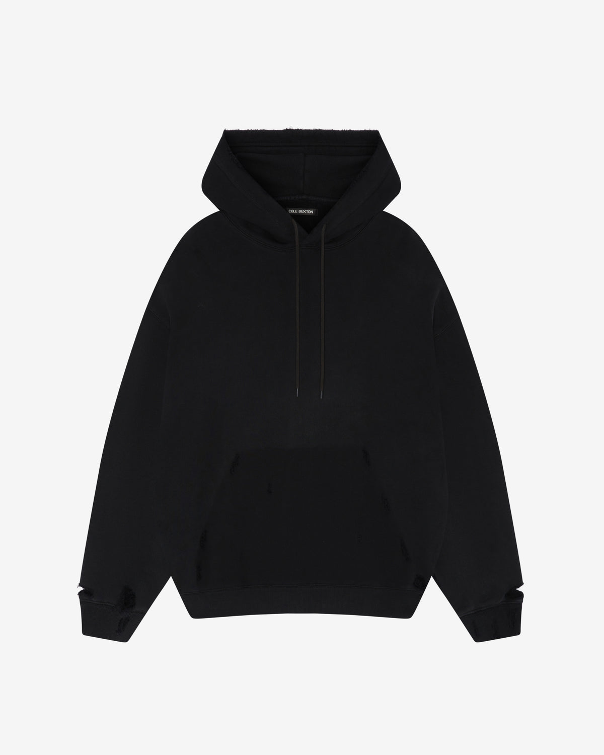 Cole Buxton | Distressed Hoodie | Mens | Washed Black