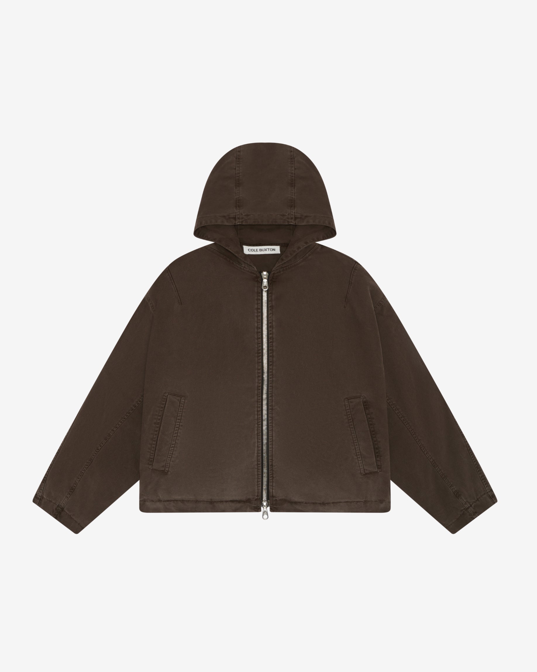Cole Buxton | Canvas Zipped Hoodie | Mens | Brown