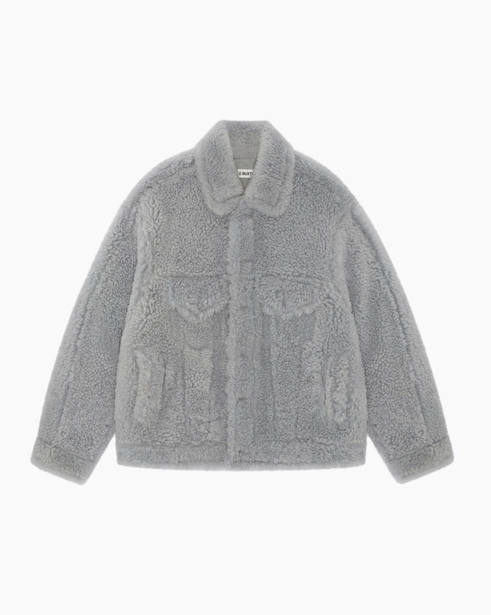 Cole Buxton | Shearling Trucker Jacket | Mens | Grey