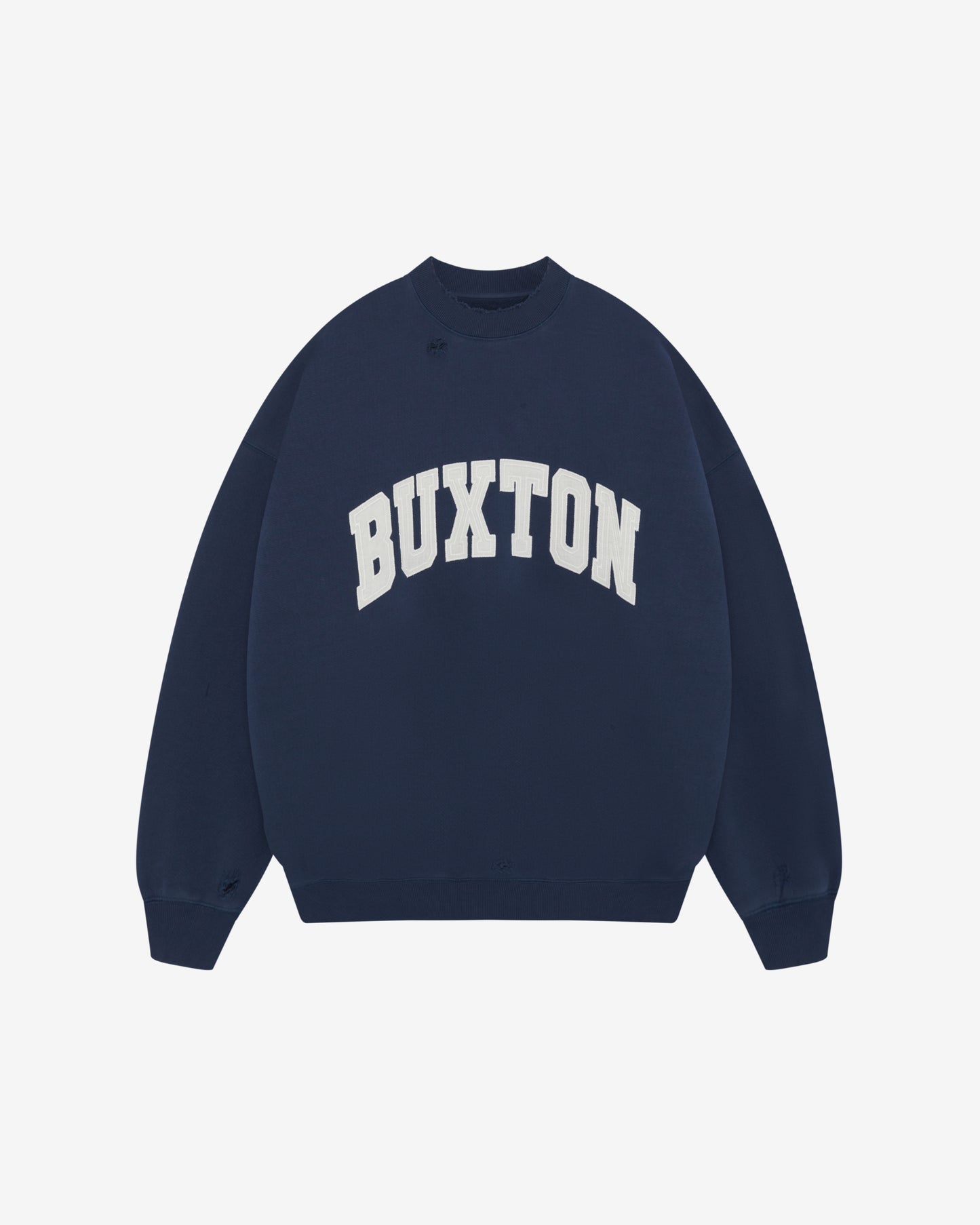 Cole Buxton | Distressed Applique Sweatshirt | Mens | Navy