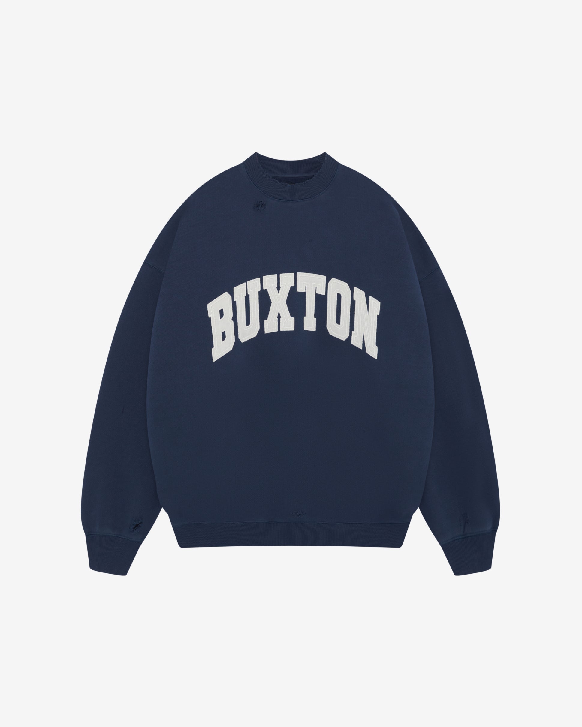 Cole Buxton | Distressed Applique Sweatshirt | Mens | Navy