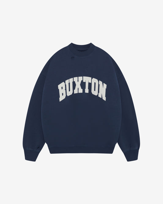Cole Buxton | Distressed Applique Sweatshirt | Mens | Navy
