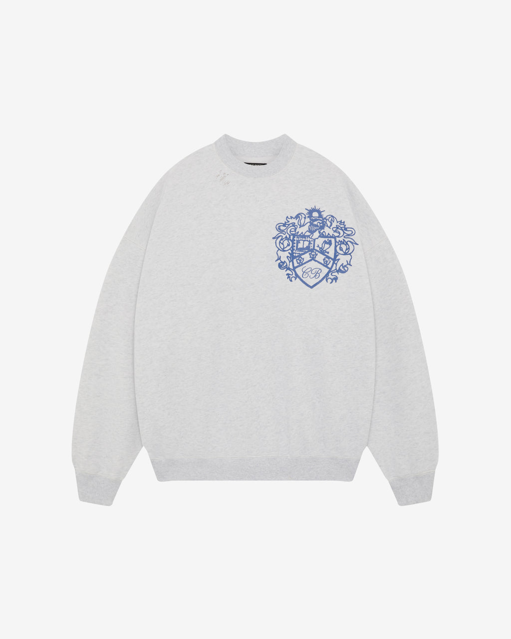DISTRESSED COLLEGIATE CREST SWEATSHIRT