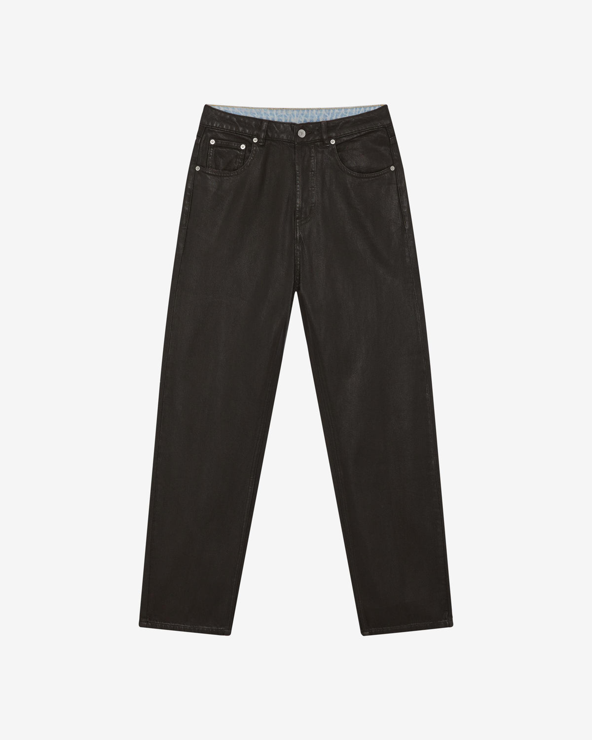 WAX COATED DENIM JEANS