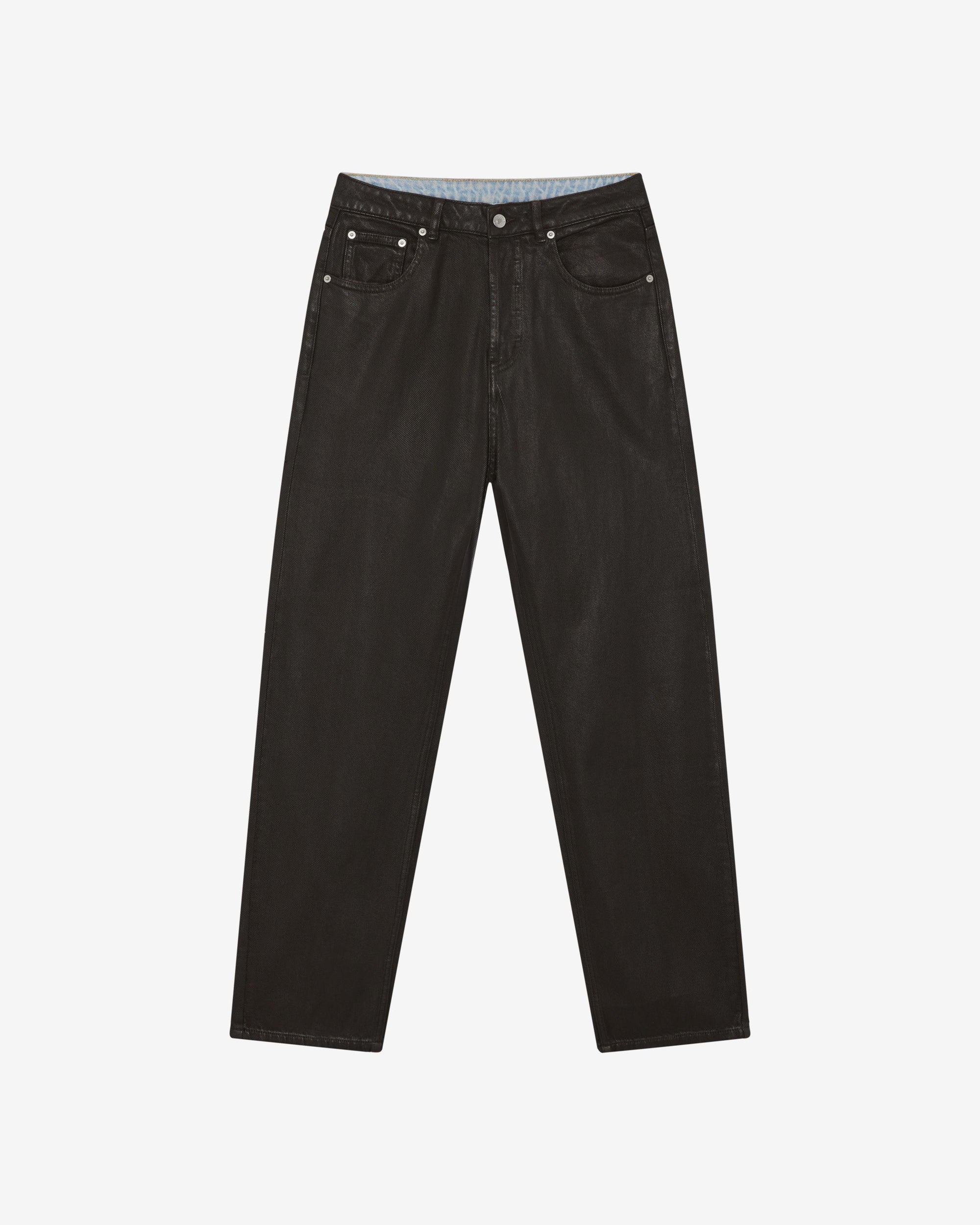 WAX COATED DENIM JEANS