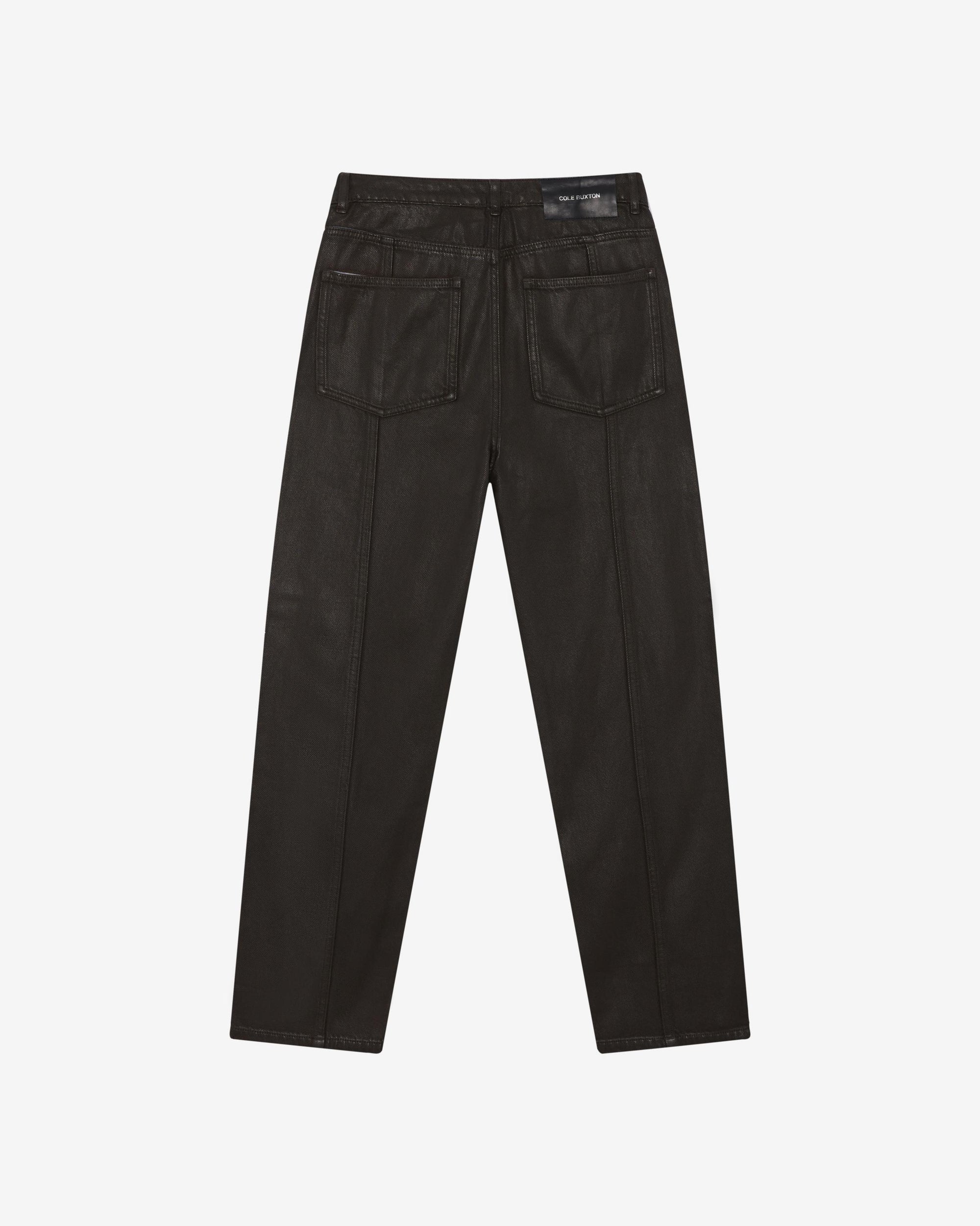 WAX COATED DENIM JEANS