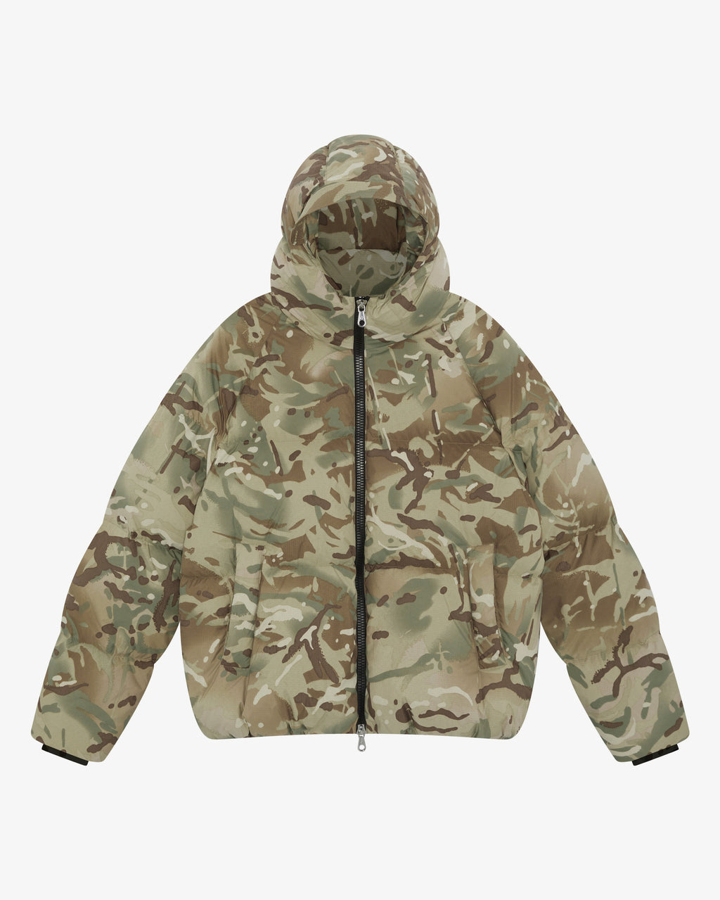 CAMO HOODED DOWN JACKET