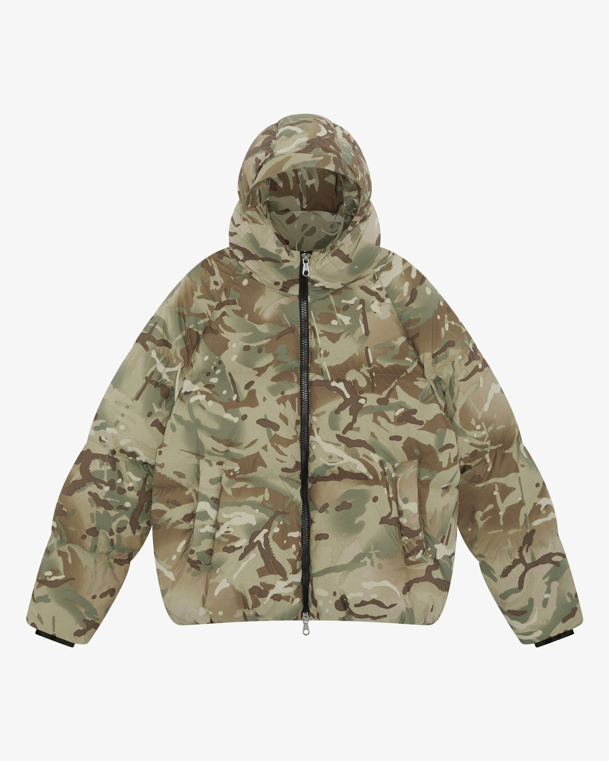 CAMO HOODED DOWN JACKET