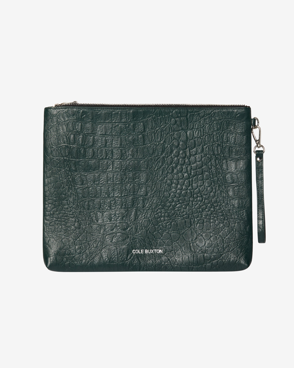 CROC EMBOSSED LEATHER POUCH