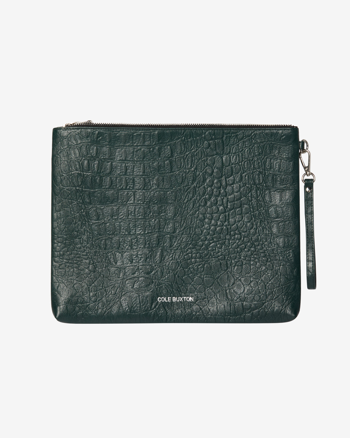 CROC EMBOSSED LEATHER POUCH