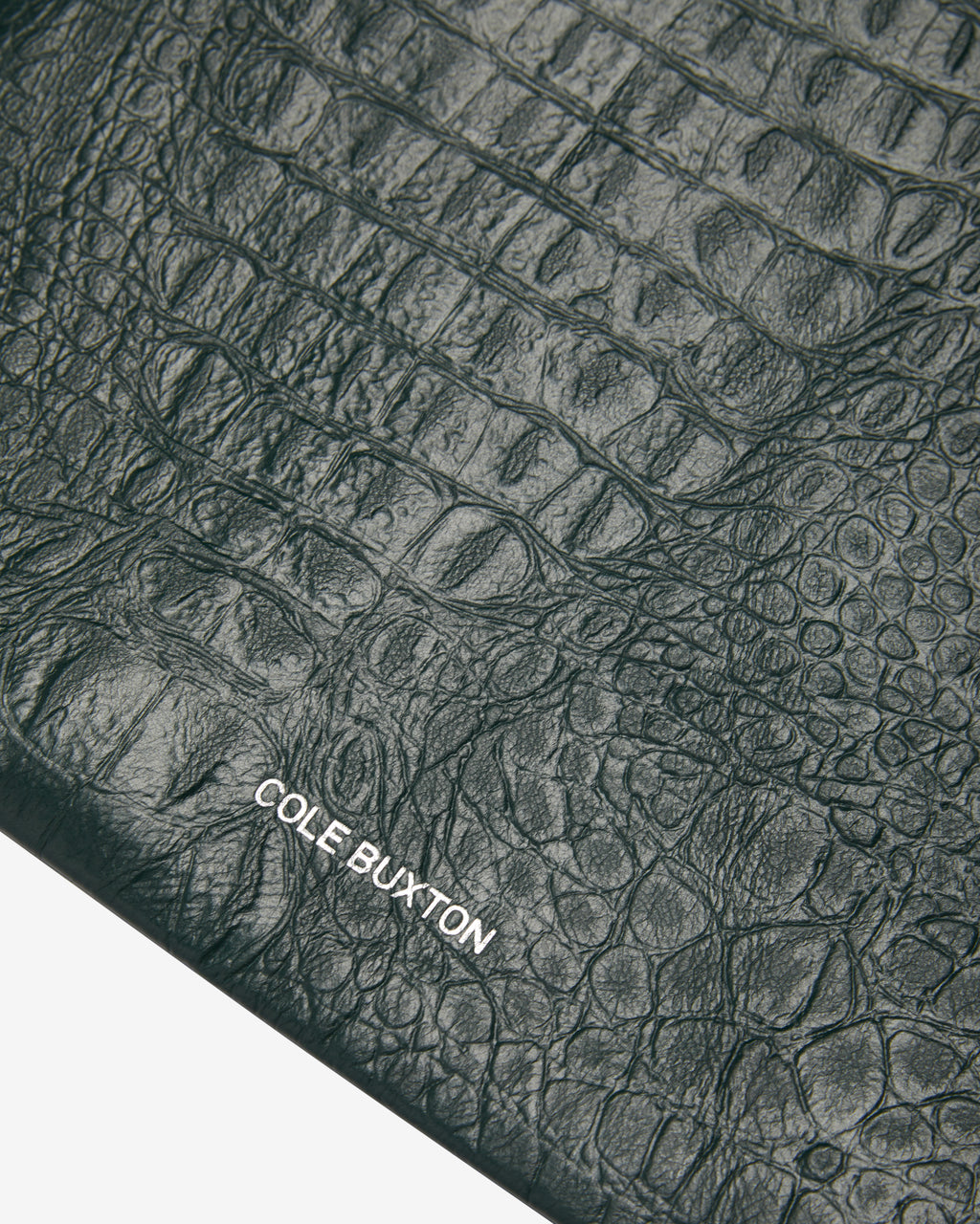 CROC EMBOSSED LEATHER POUCH
