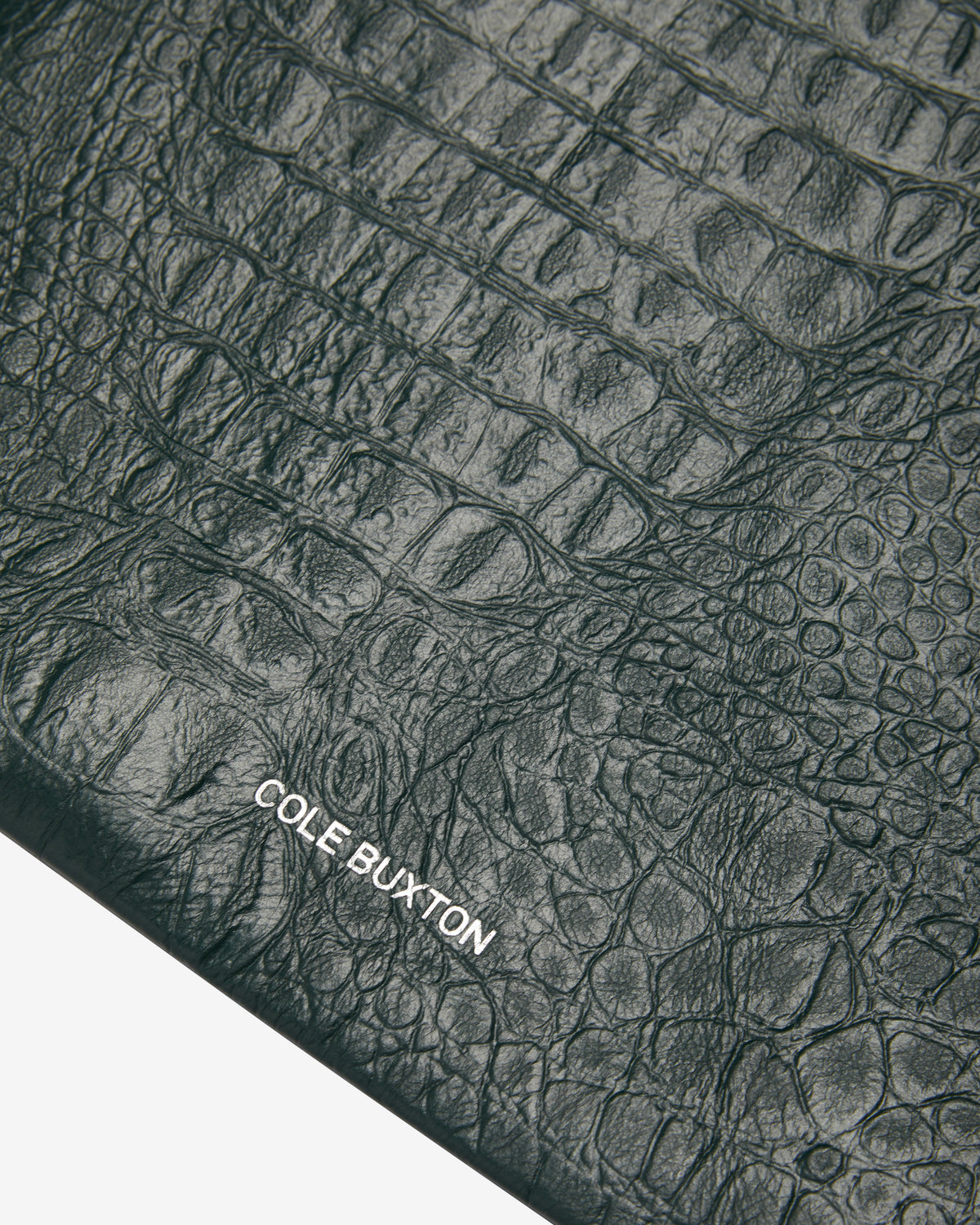 CROC EMBOSSED LEATHER POUCH