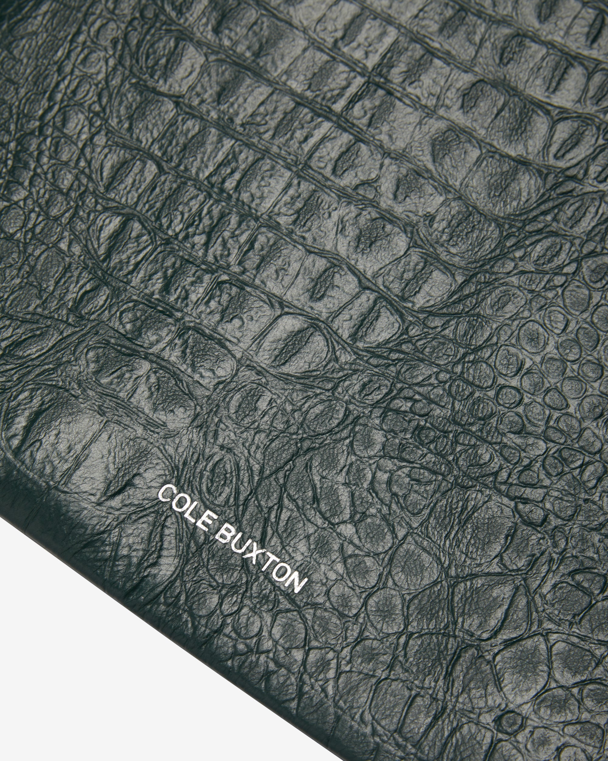 CROC EMBOSSED LEATHER POUCH