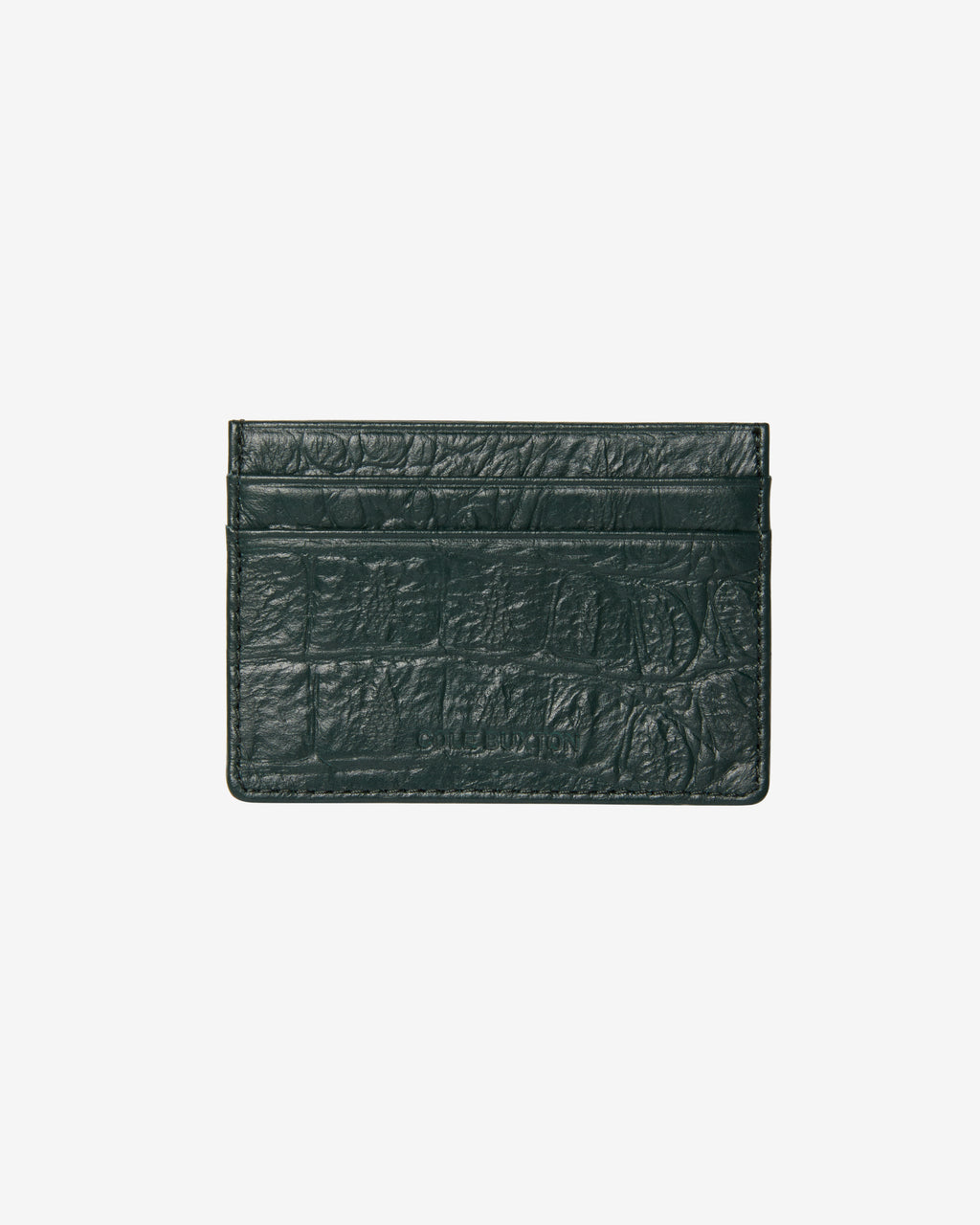 CROC EMBOSSED LEATHER CARDHOLDER