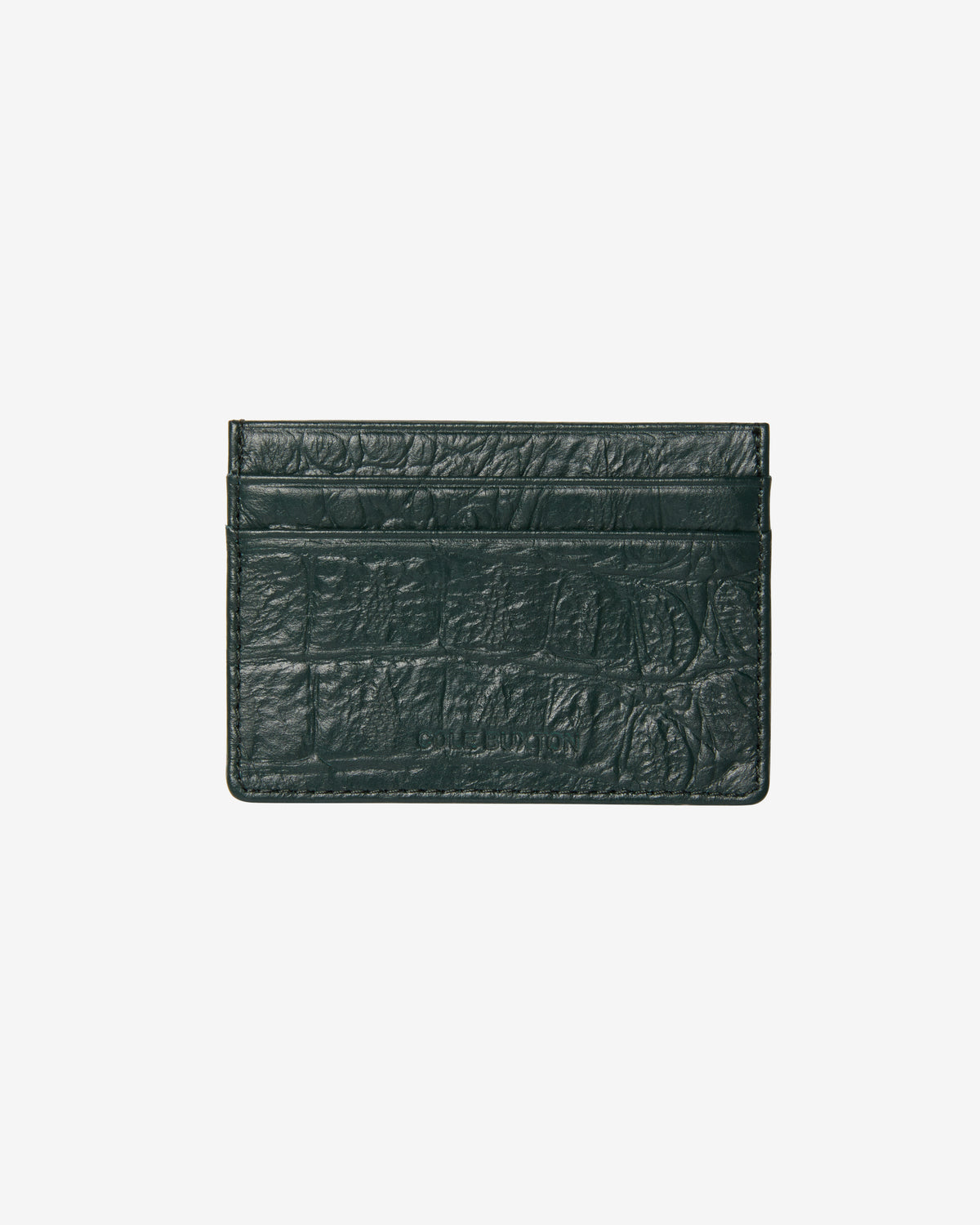 CROC EMBOSSED LEATHER CARDHOLDER