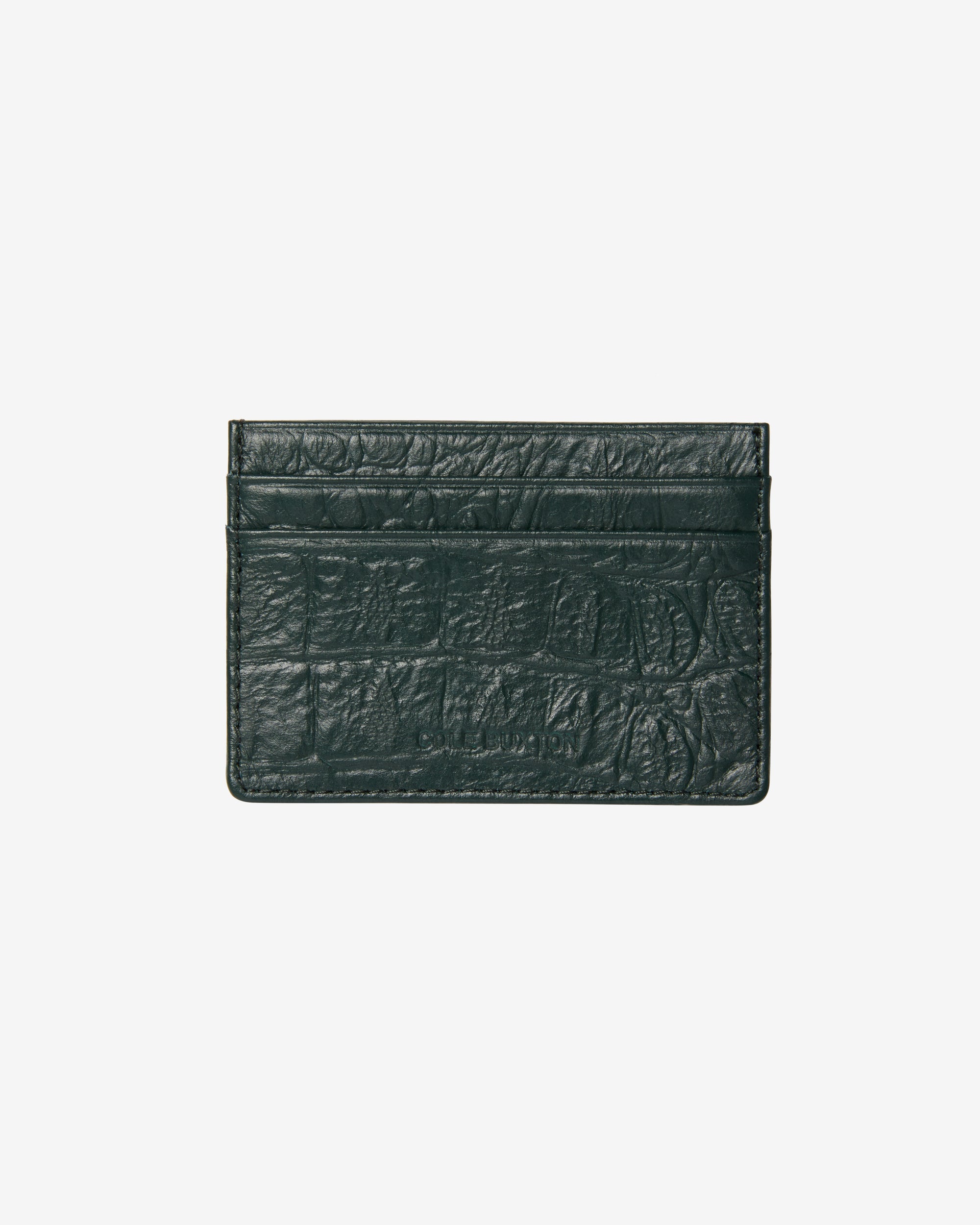 CROC EMBOSSED LEATHER CARDHOLDER